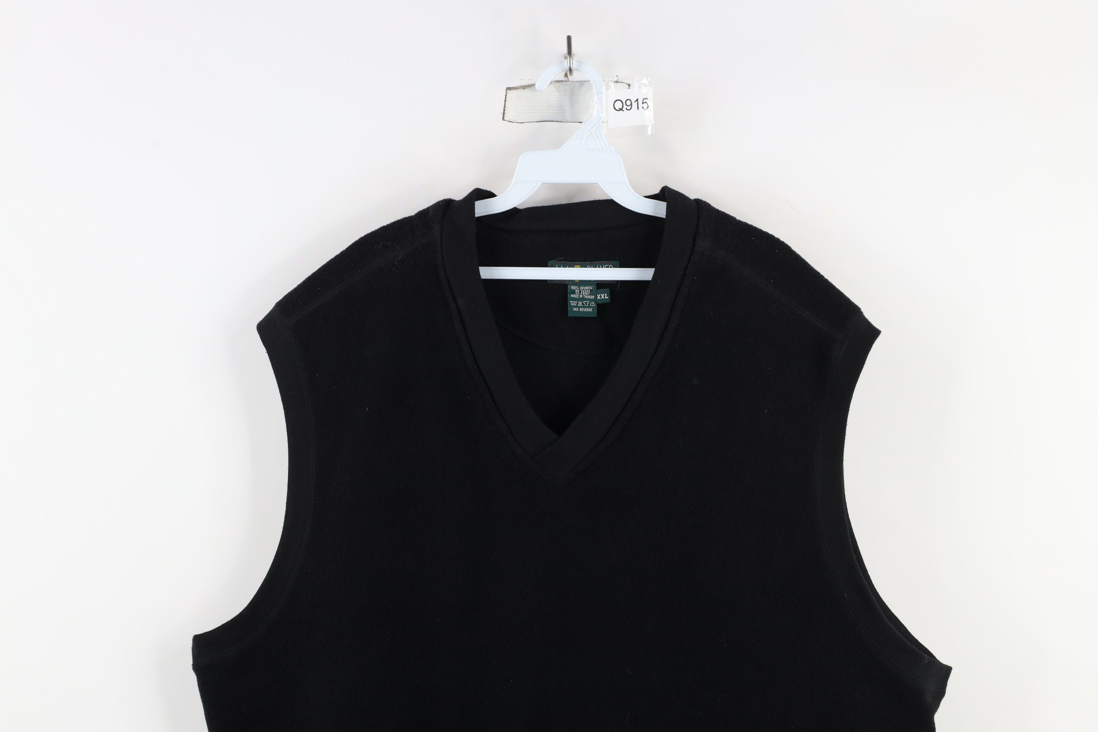 Vintage Vintage 90s Streetwear Blank Fleece V-Neck Sweater Black Size US XXL / EU 58 / 5 - 2 Thumbnail