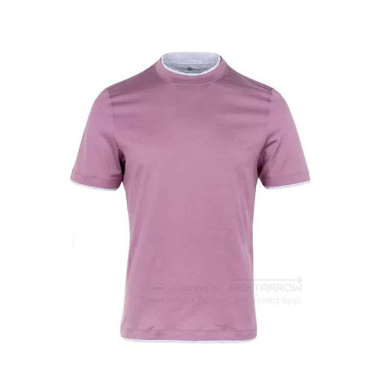 Brunello Cucinelli Brunello Cucinelli Men's Solid Color Mock Two-Piece T-Shir Size US XS / EU 42 / 0 - 1 Thumbnail