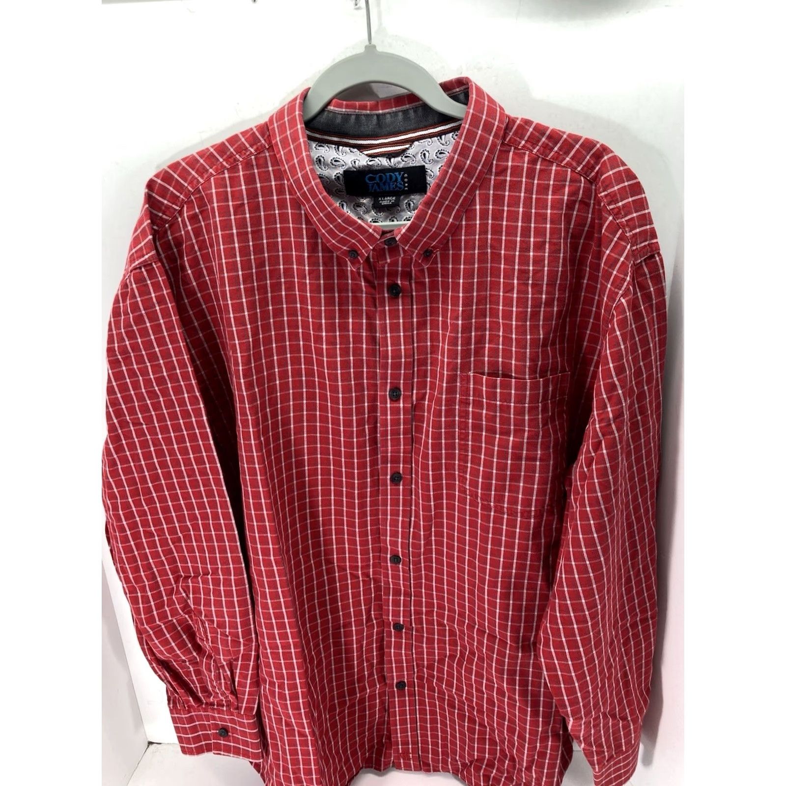 Cody James Cody James Western Shirt Men XL Red Check Long Sleeve Button Cotton Rodeo Size US XL / EU 56 / 4 - 2 Thumbnail