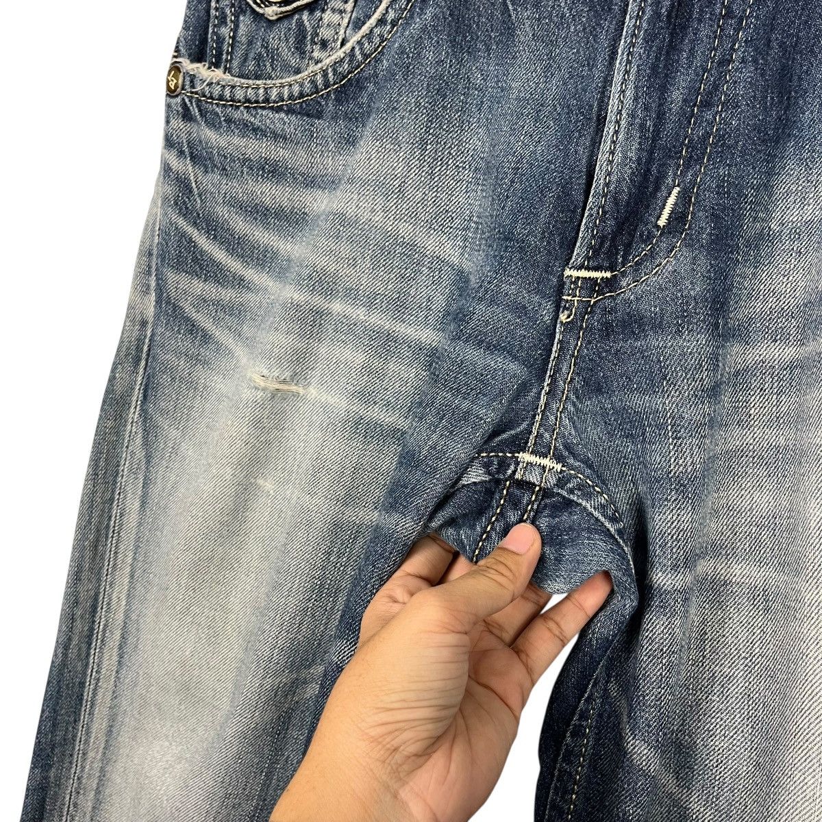 Edwin Vintage Edwin Blue Trip Denim Jeans Size US 34 / EU 50 - 13 Thumbnail