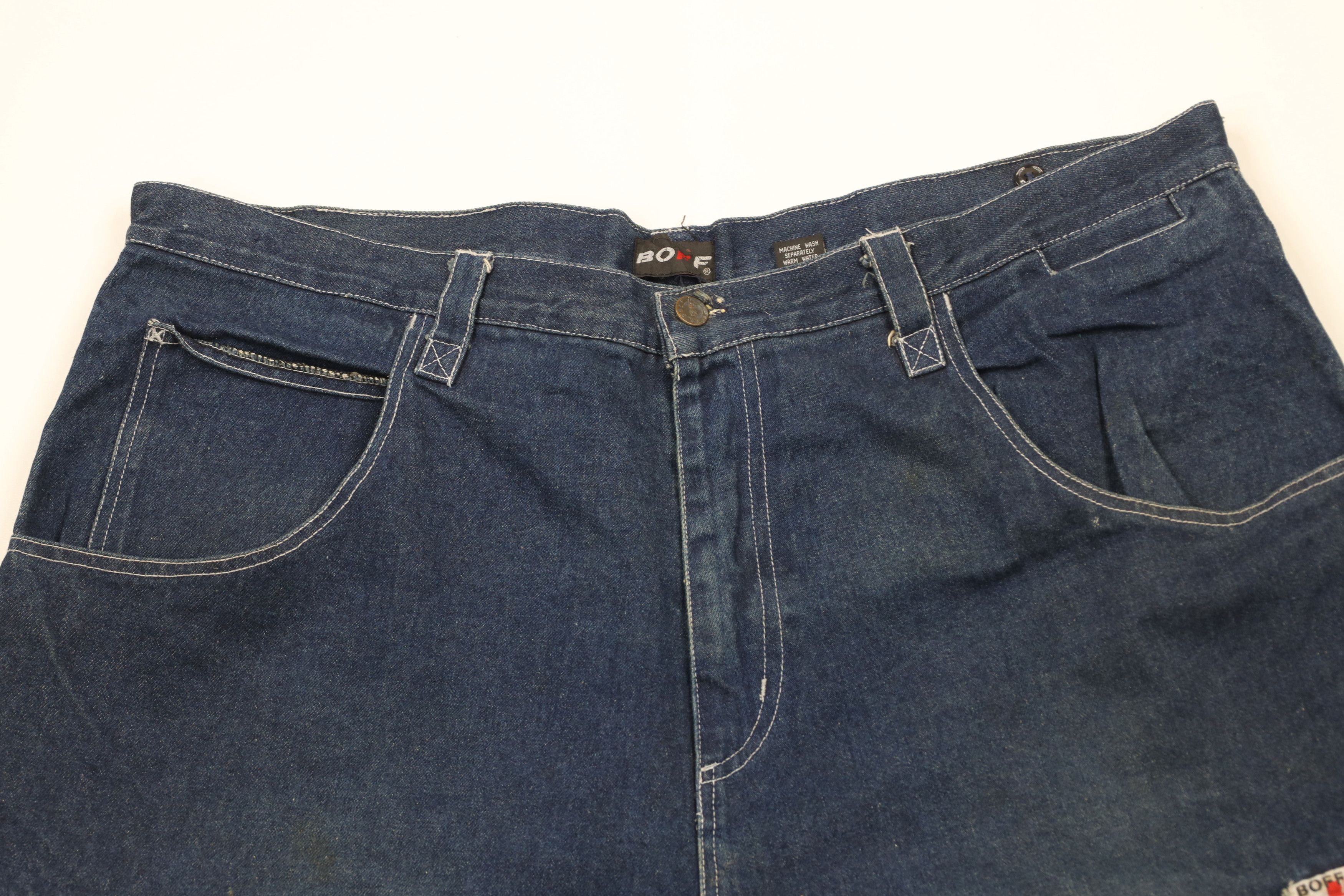 Vintage Vintage 90s Streetwear Baggy Fit Denim Cargo Shorts Jorts Size US 42 / EU 58 - 2 Thumbnail