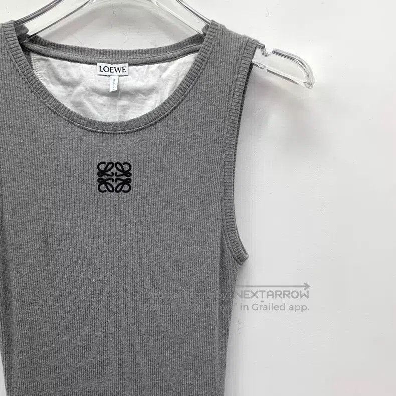 Loewe Loewe Gray Logo Embroidered Cotton Sleeveless Knit Dress Size XS / US 0-2 / IT 36-38 - 3 Thumbnail