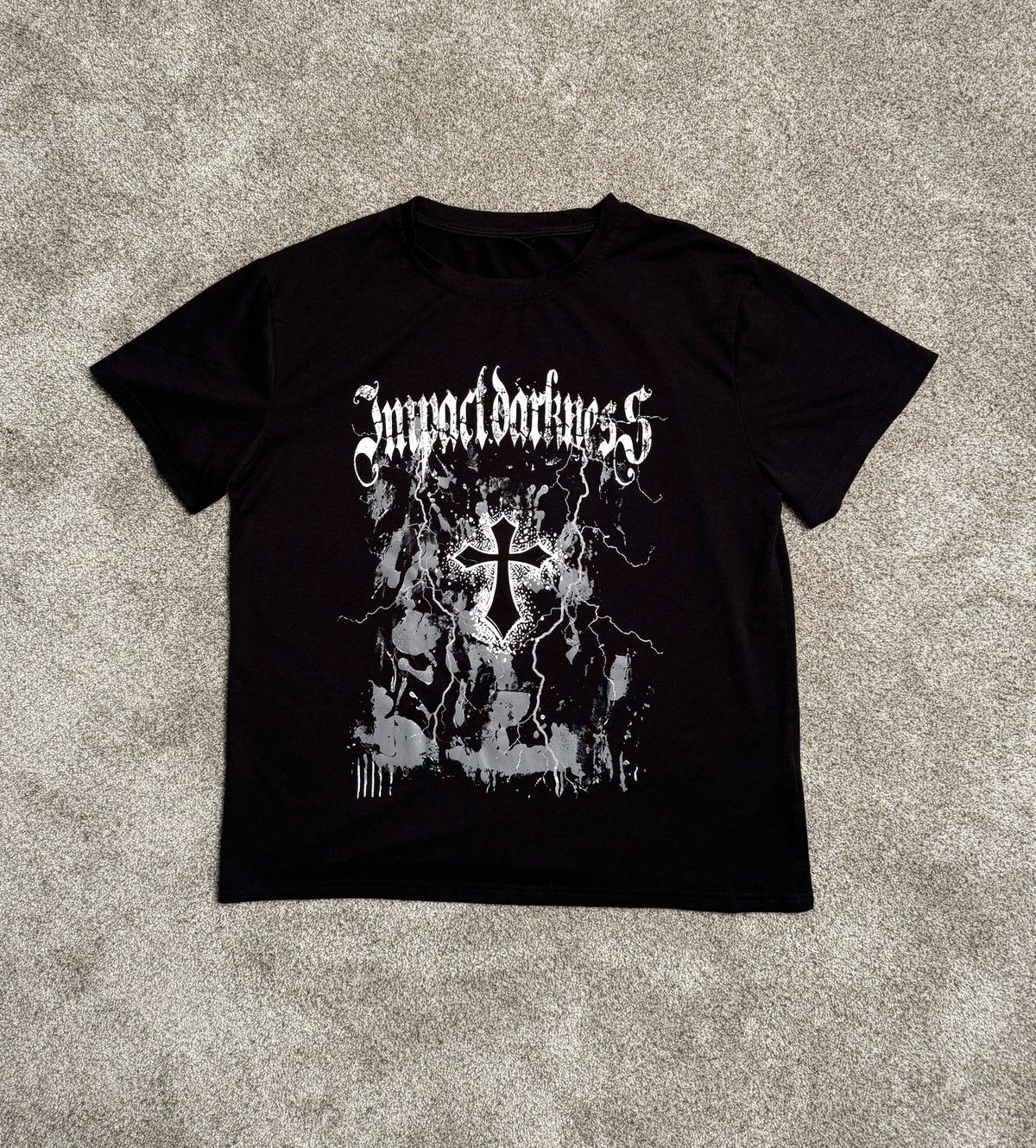 Le Grande Bleu (L.G.B.) × Seditionaries × Vintage Y2K ROMWE “IMPACT DARKNESS” TEE Size US S / EU 44-46 / 1 - 2 Thumbnail