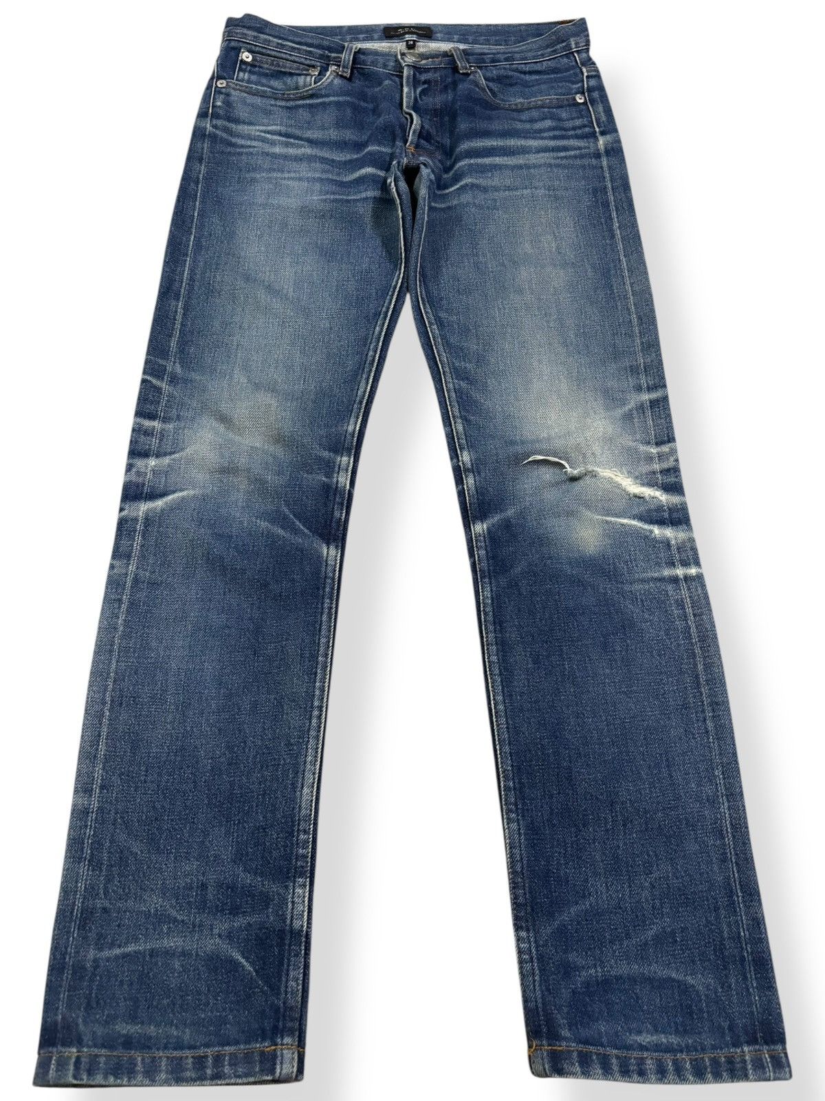A.P.C. A.P.C Petit New Standard Selvedge Blue Wash Distressed Jeans Size US 29 - 2 Thumbnail