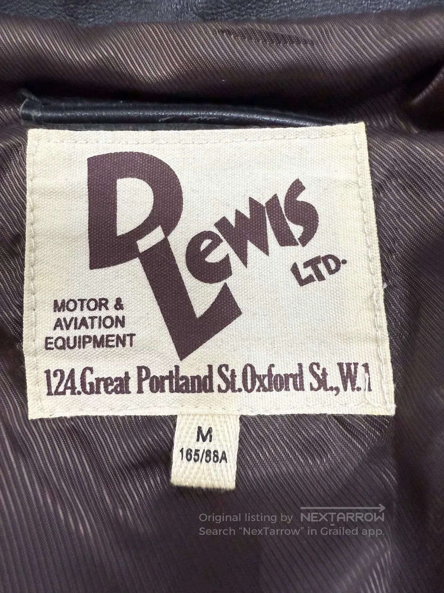 Lewis Leathers D. Lewis Men's Leather Flight Jacket. Size US M / EU 48-50 / 2 - 4 Thumbnail