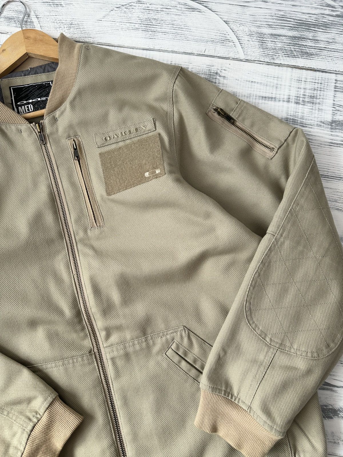 Vintage Y2K OAKLEY Military Bomber Jacket Beige Men's size M