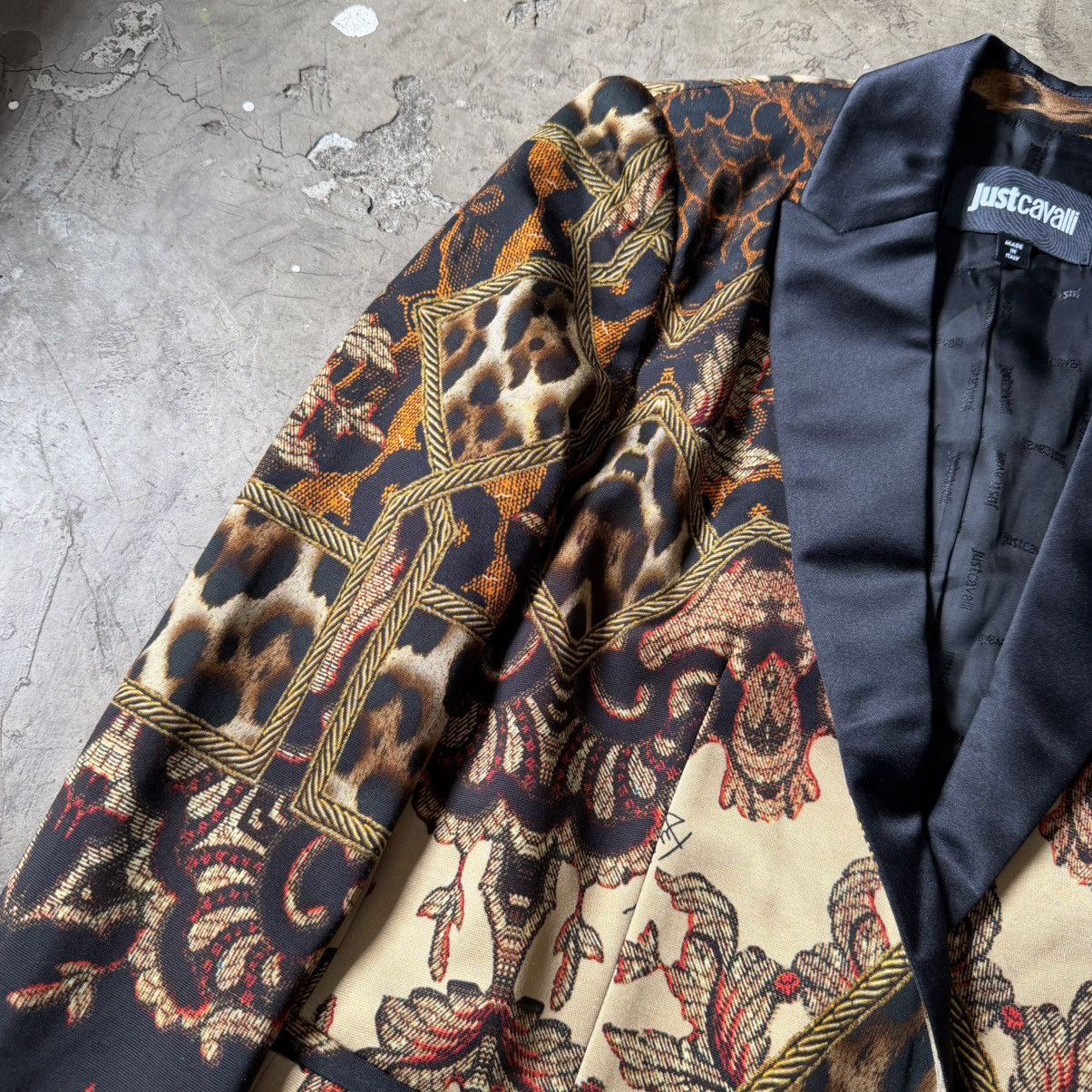 Just Cavalli Just Cavalli - Single Button Printed Tuxedo Jacket Size M / US 6-8 / IT 42-44 - 3 Thumbnail