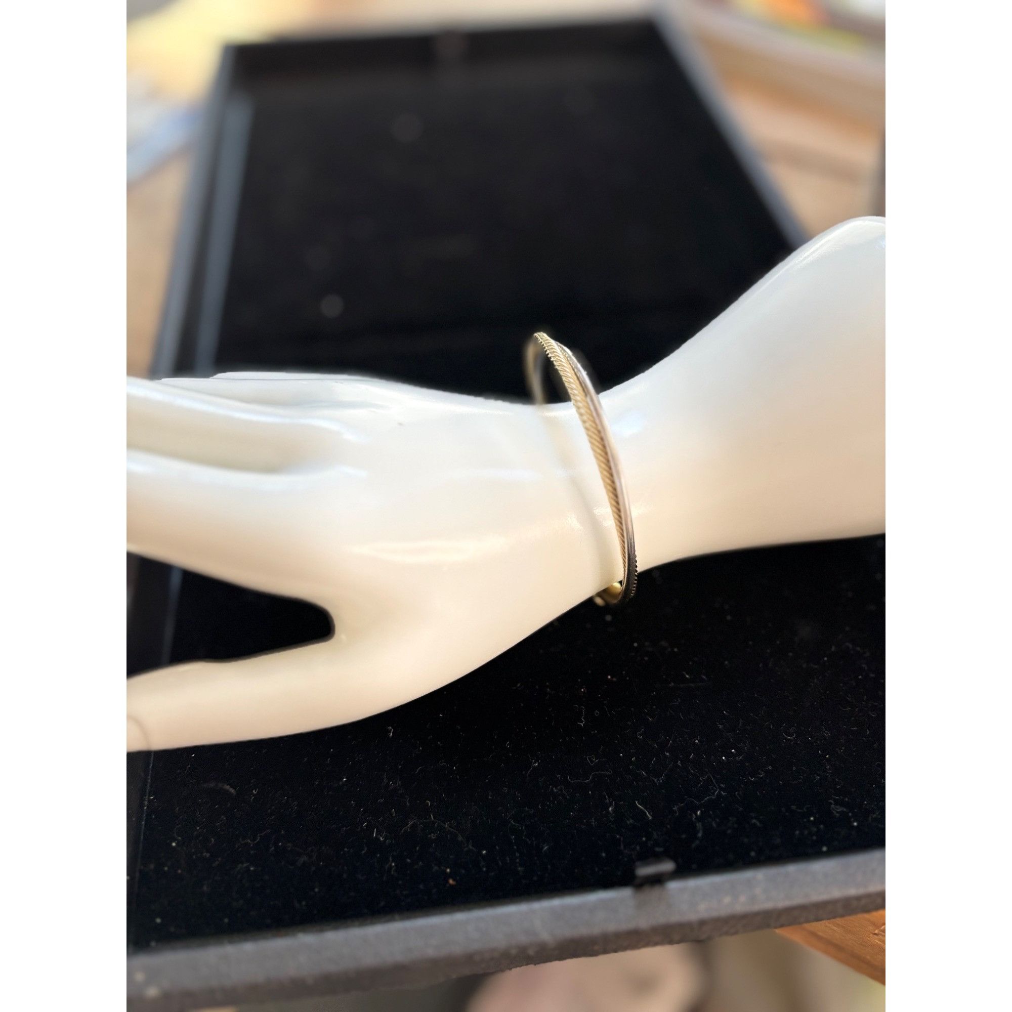 Other Gold-Tone Twisted Cable Open Cuff Bracelet With Polished End Size ONE SIZE - 2 Thumbnail
