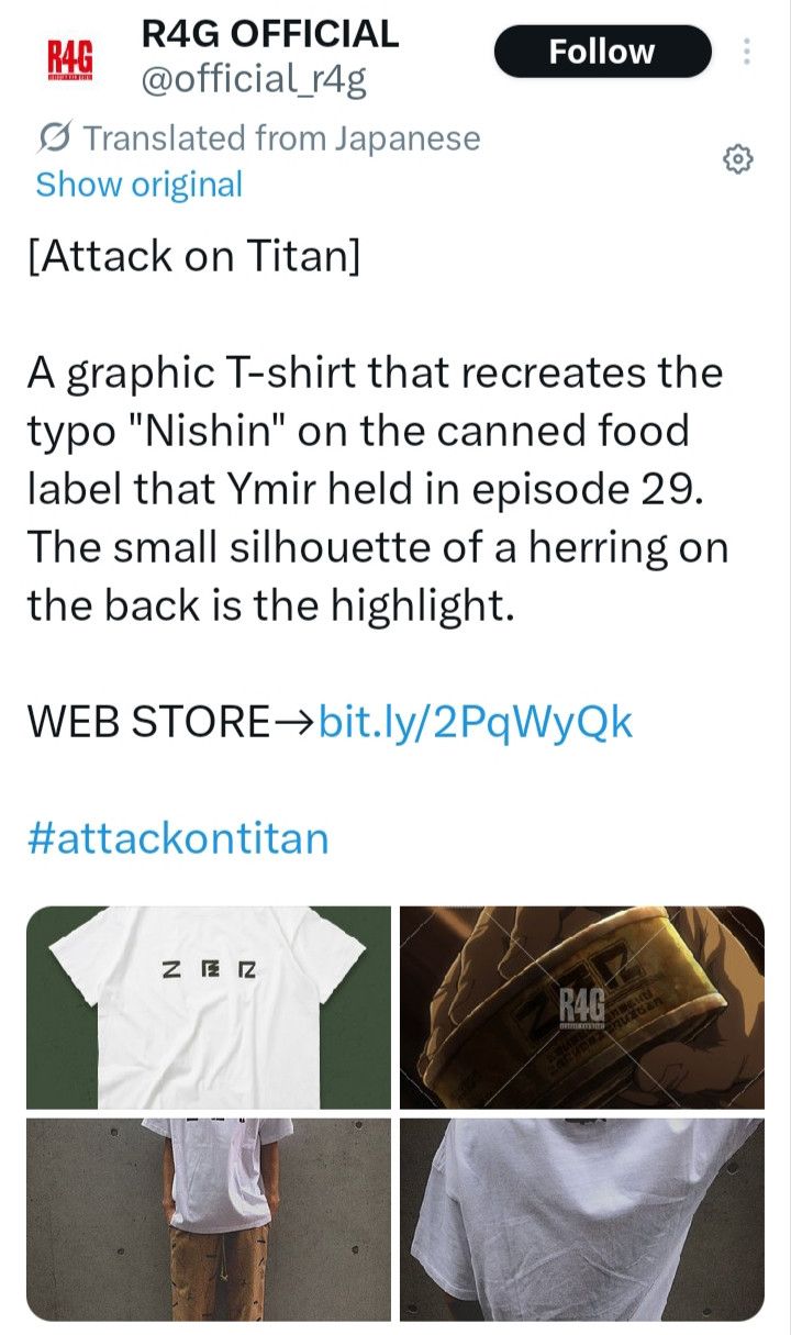 Japanese Brand BNWT Attack on Titan 🎌 Tshirt Anime 💥 Size US M / EU 48-50 / 2 - 3 Thumbnail