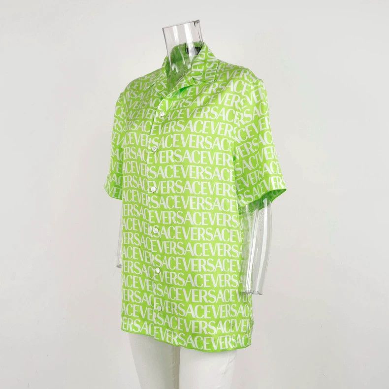 Versace Versace Letter-printed lapel shirt Size US S / EU 44-46 / 1 - 2 Thumbnail