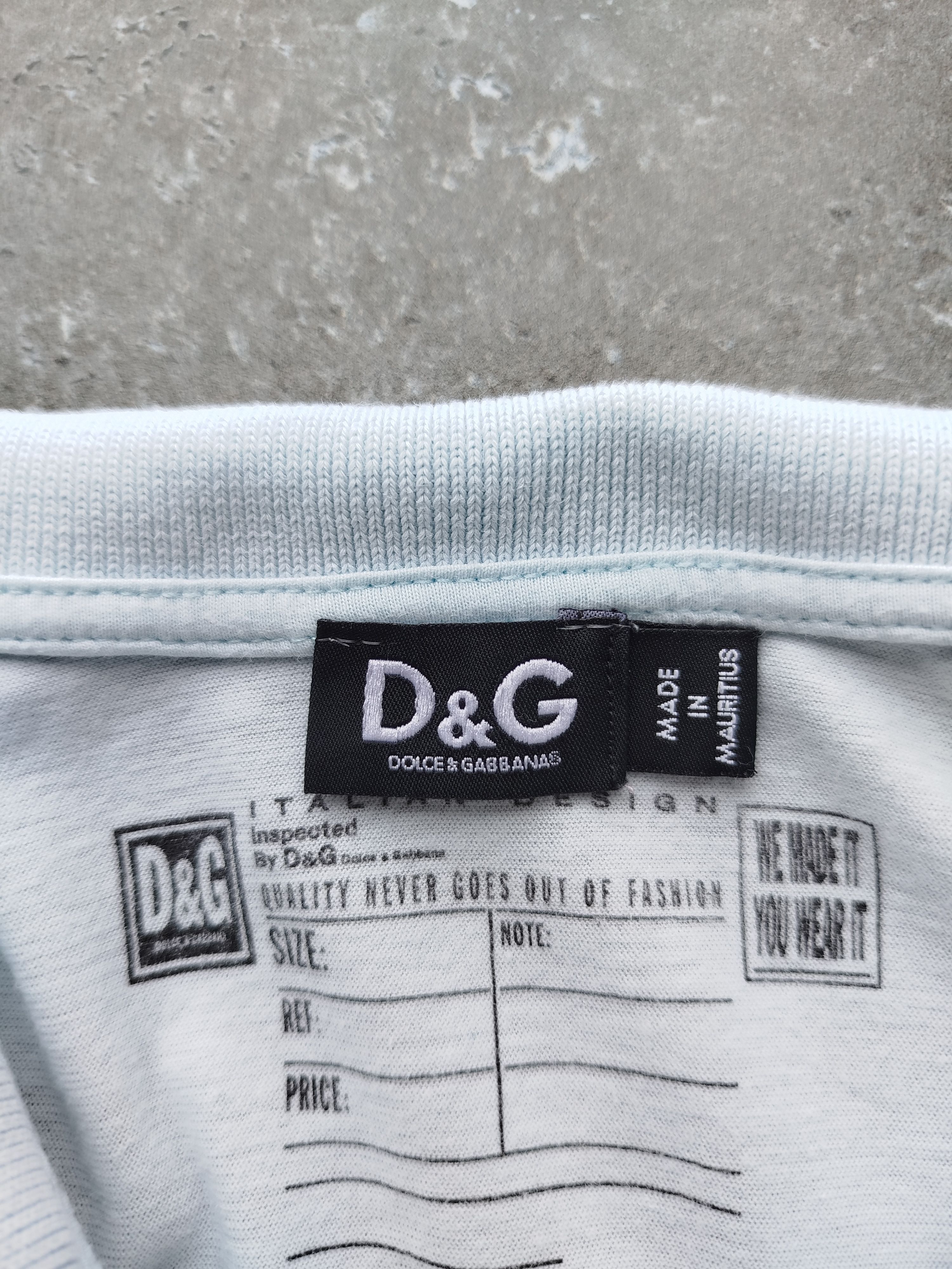 Dolce & Gabbana D&G T-Shirt Polo Light Blue Cotton Vintage 00s Size US M / EU 48-50 / 2 - 13 Thumbnail