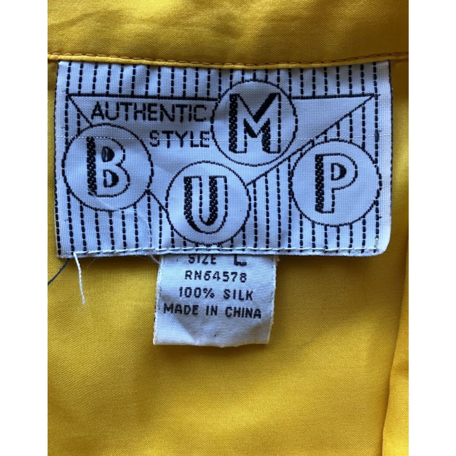 Vintage BUMP Shirt Button-Up Silk Yellow L Mens Short Sleeve 100% Authentic Style Bump Button Shirt Size US L / EU 52-54 / 3 - 6 Thumbnail
