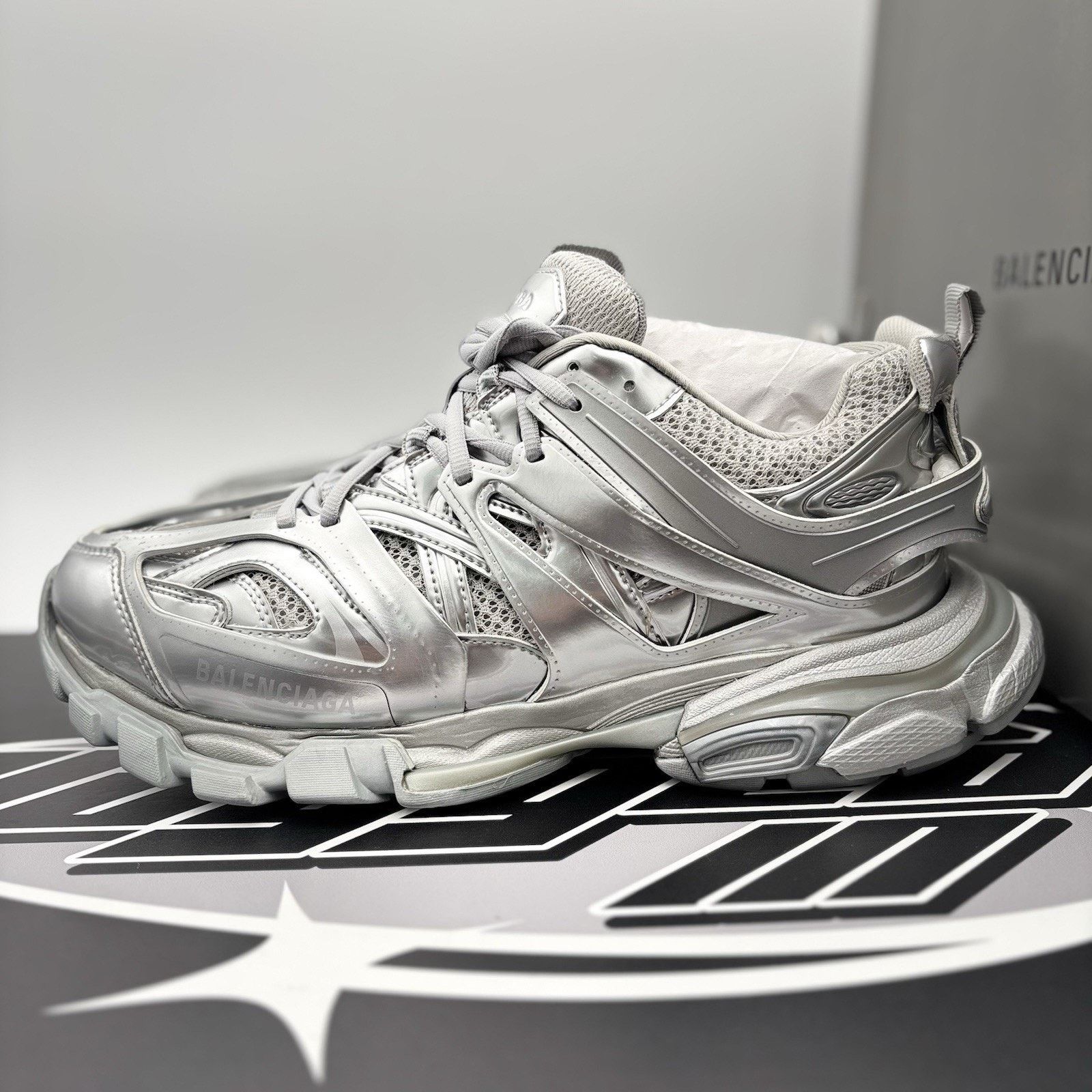 Balenciaga Track Sneaker Silver | Grailed