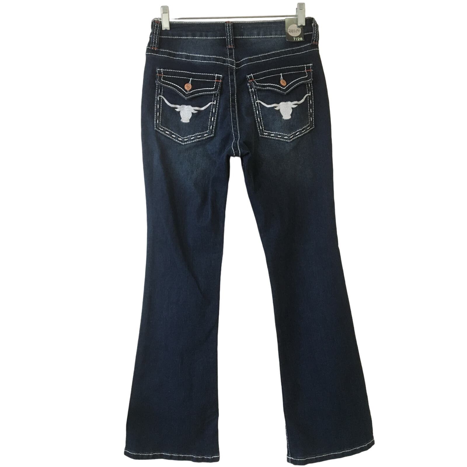 Other Thread Market 7/28 Bootcut Jeans Steers on Flap Pockets Size 28" / US 6 / IT 42 - 2 Thumbnail