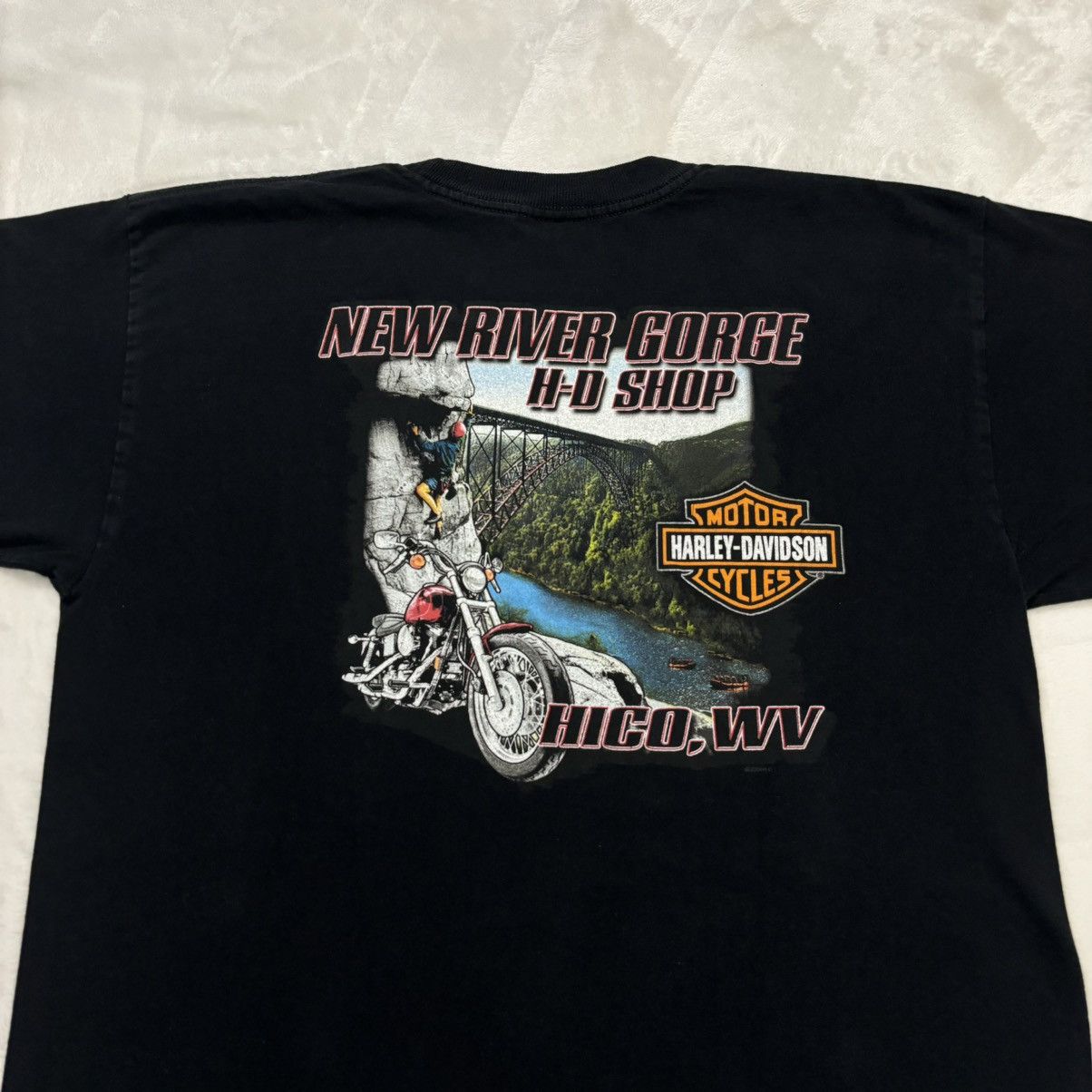 Harley Davidson Vintage Harley Flame Shirt 90s Faded Center Logo Fire Large Size US L / EU 52-54 / 3 - 7 Thumbnail