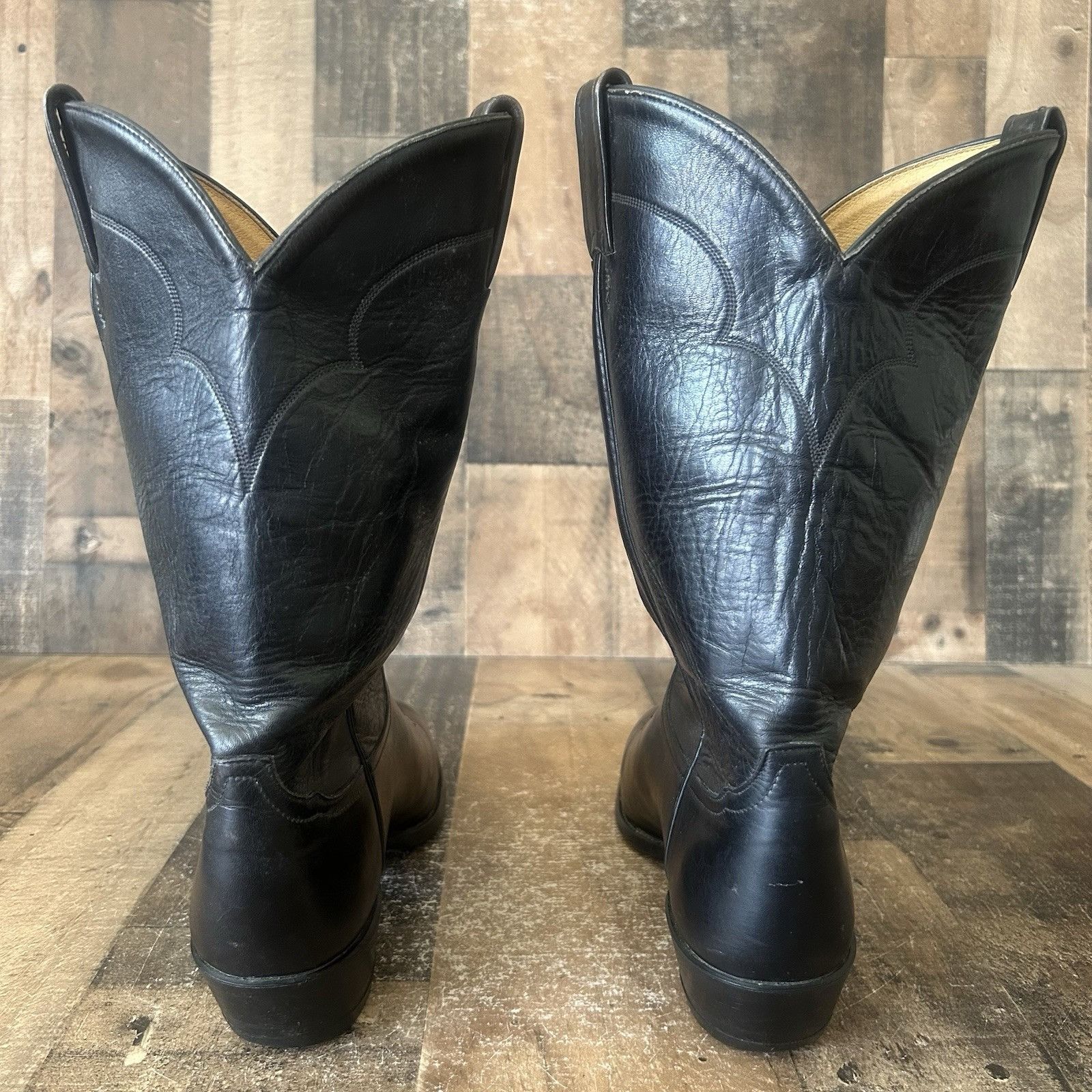 Tony Lama Tony Lama Vintage Black Western Cowboy Boots Mens 11.5 B Size US 11.5 / EU 44-45 - 10 Thumbnail