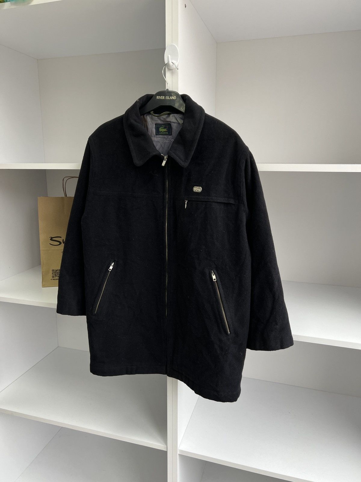 Lacoste × Vintage Lacoste Vintage Wool Bomber Jacket Lined Dark Navy Size US M / EU 48-50 / 2 - 4 Thumbnail