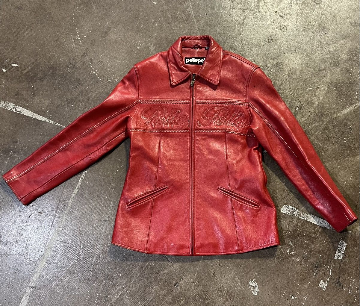 Pelle Pelle Pelle Pelle Script Logo Embellished Leather