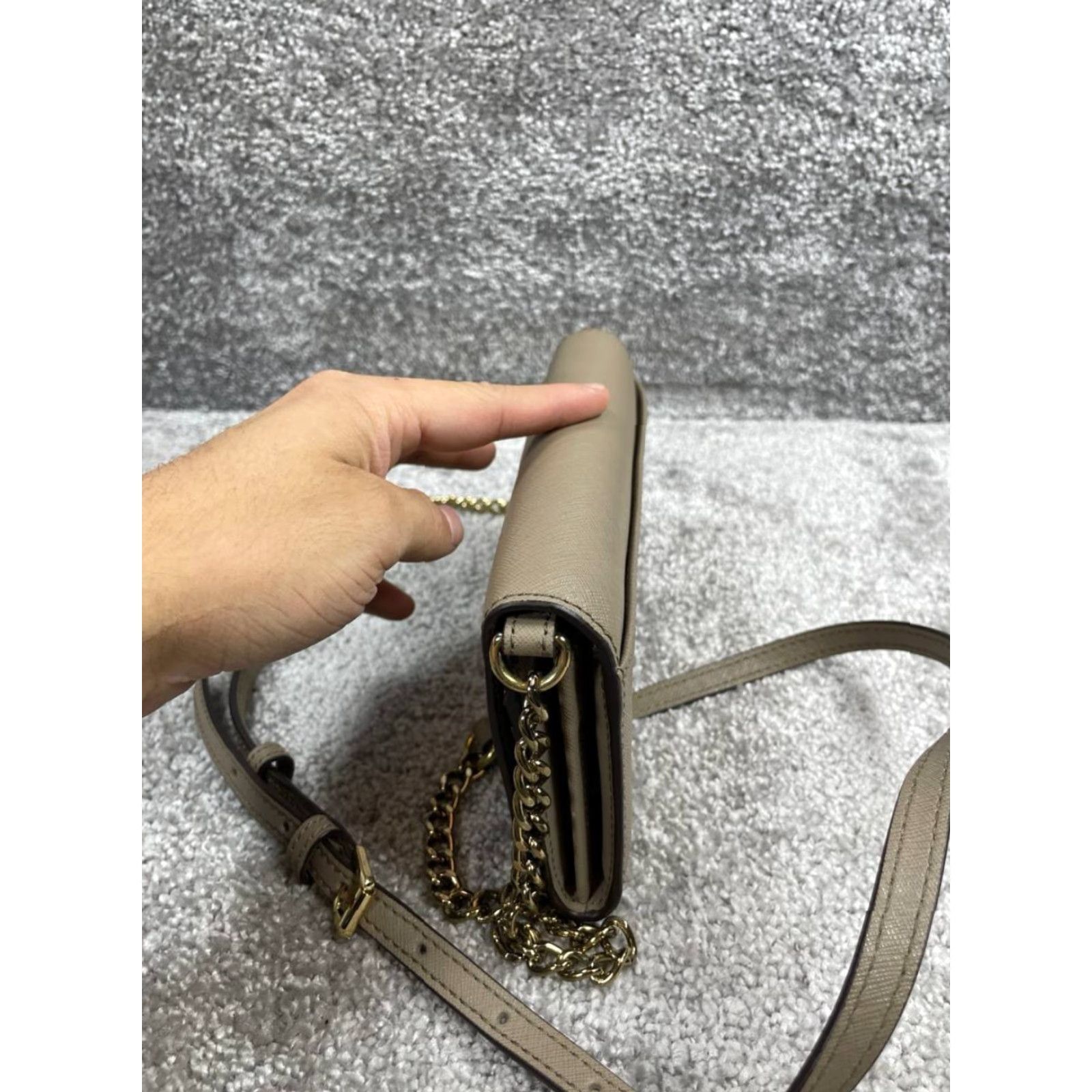 Michael Kors Michael Kors Wallets Crossbody Womens Emerson Brown Leather Adjustable Chain Size ONE SIZE - 3 Thumbnail