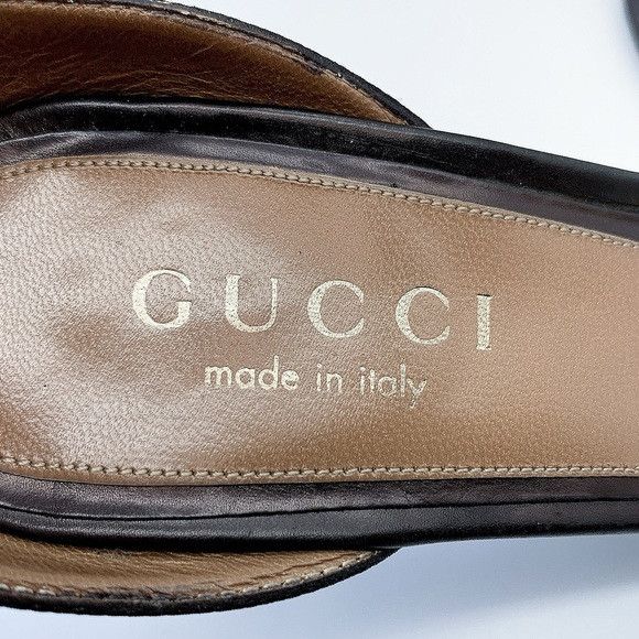Gucci Gucci GG Canvas Ankle Strap Sandal in Black Size US 6 / IT 36 - 8 Thumbnail