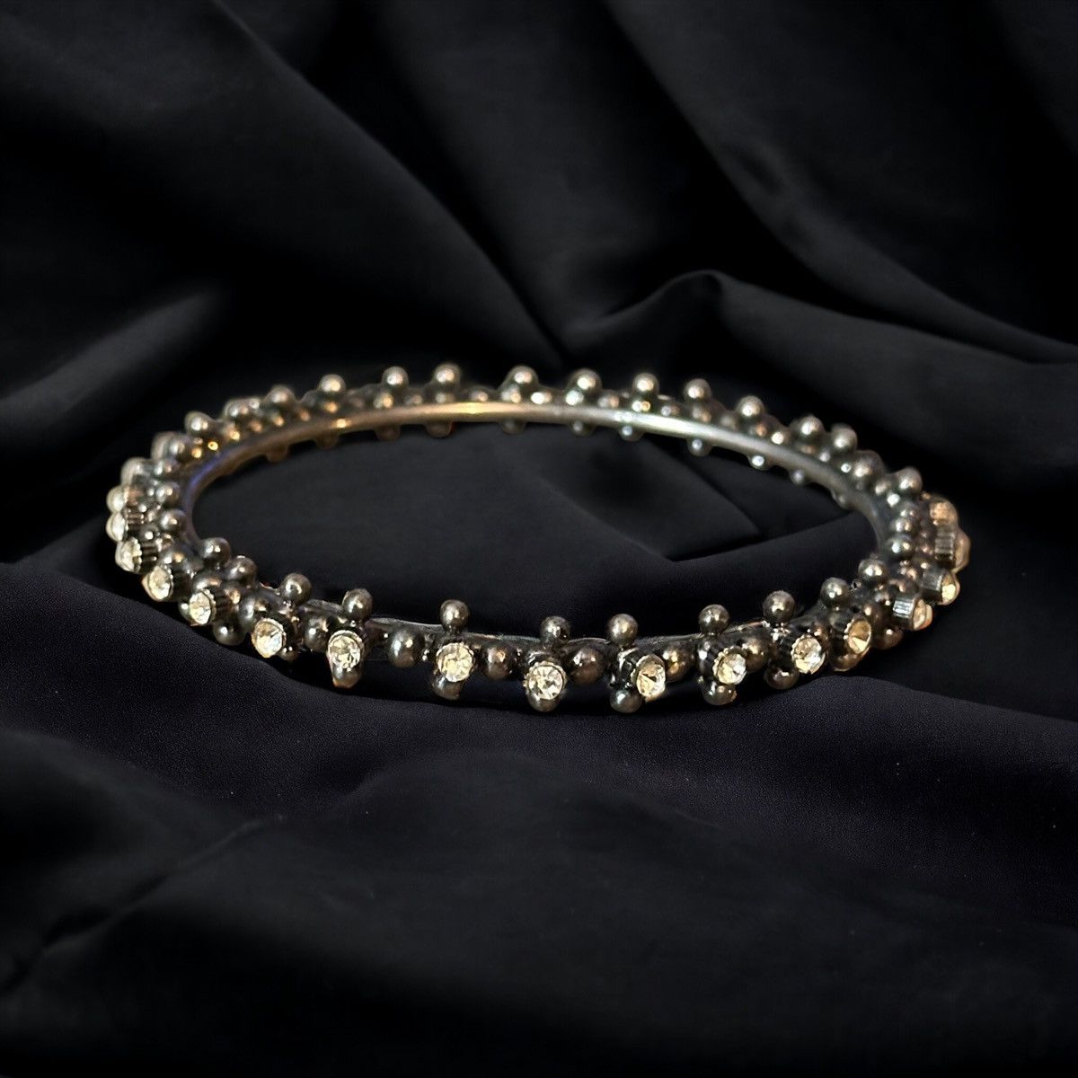 Other Oxidized silver rhinestone bangle bracelet Size ONE SIZE - 1 Thumbnail