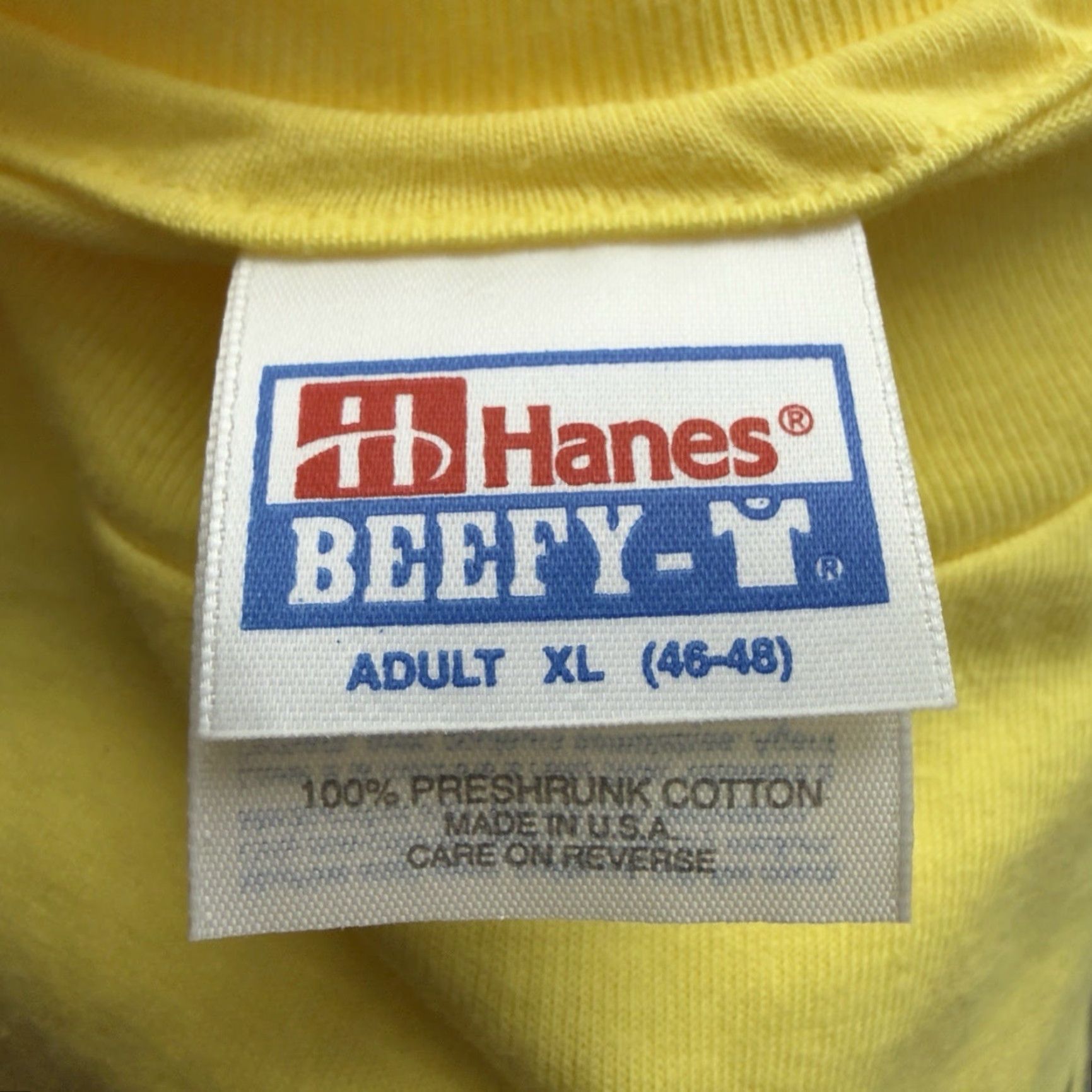 Hanes VTG Hanes True Cast USA Graphic Tee Mens XL SINGLE STITCH Yellow Shirt Size US XL / EU 56 / 4 - 4 Thumbnail