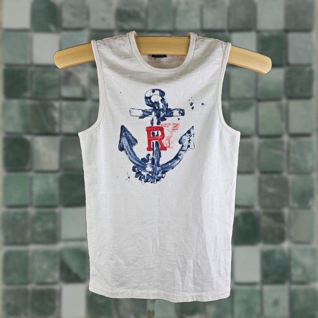 Polo Ralph Lauren VINTAGE 90' RALPH LAUREN POLO ANCHOR WHITE SINGLE STITCH TANK TOP WOMEN'S S SMALL Size S / US 4 / IT 40 - 1 Thumbnail