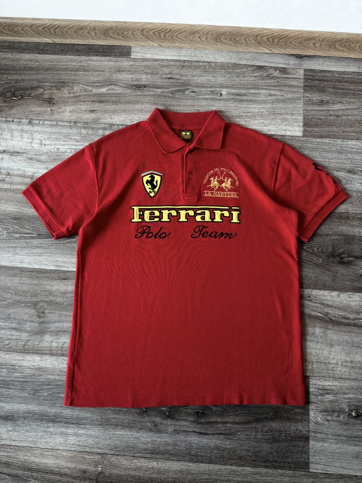 La Martina Ferrari La Martina Racing Vintage Polo Red Italia Shirt Team Size US XL / EU 56 / 4 - 1 Thumbnail