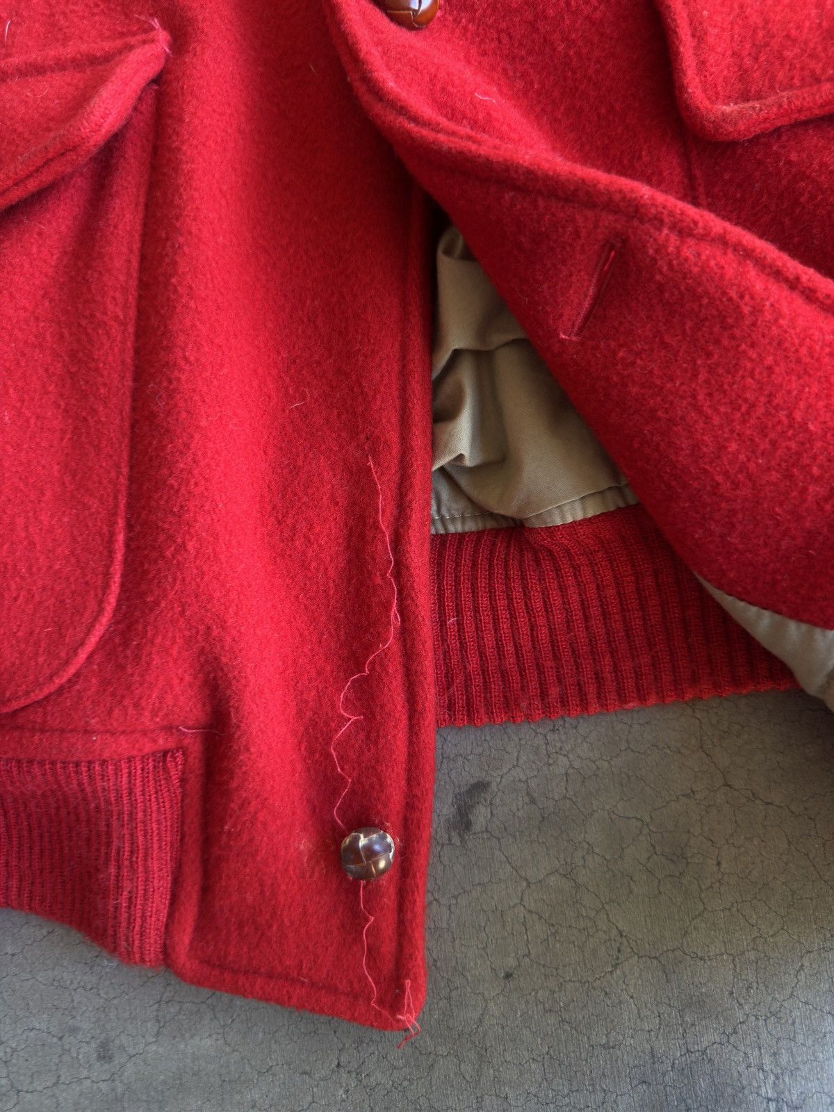 Polo Ralph Lauren Polo By Ralph Lauren 90's Red Melton Wool Bomber Size US XL / EU 56 / 4 - 11 Thumbnail