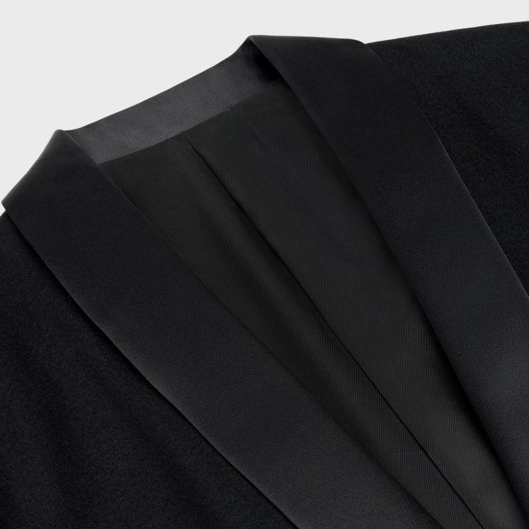 Celine o1bcso1str0824 Garçon Tux Jacket In Cashmere Flannel in Noir Size XXS / US 00 / IT 34 - 3 Thumbnail