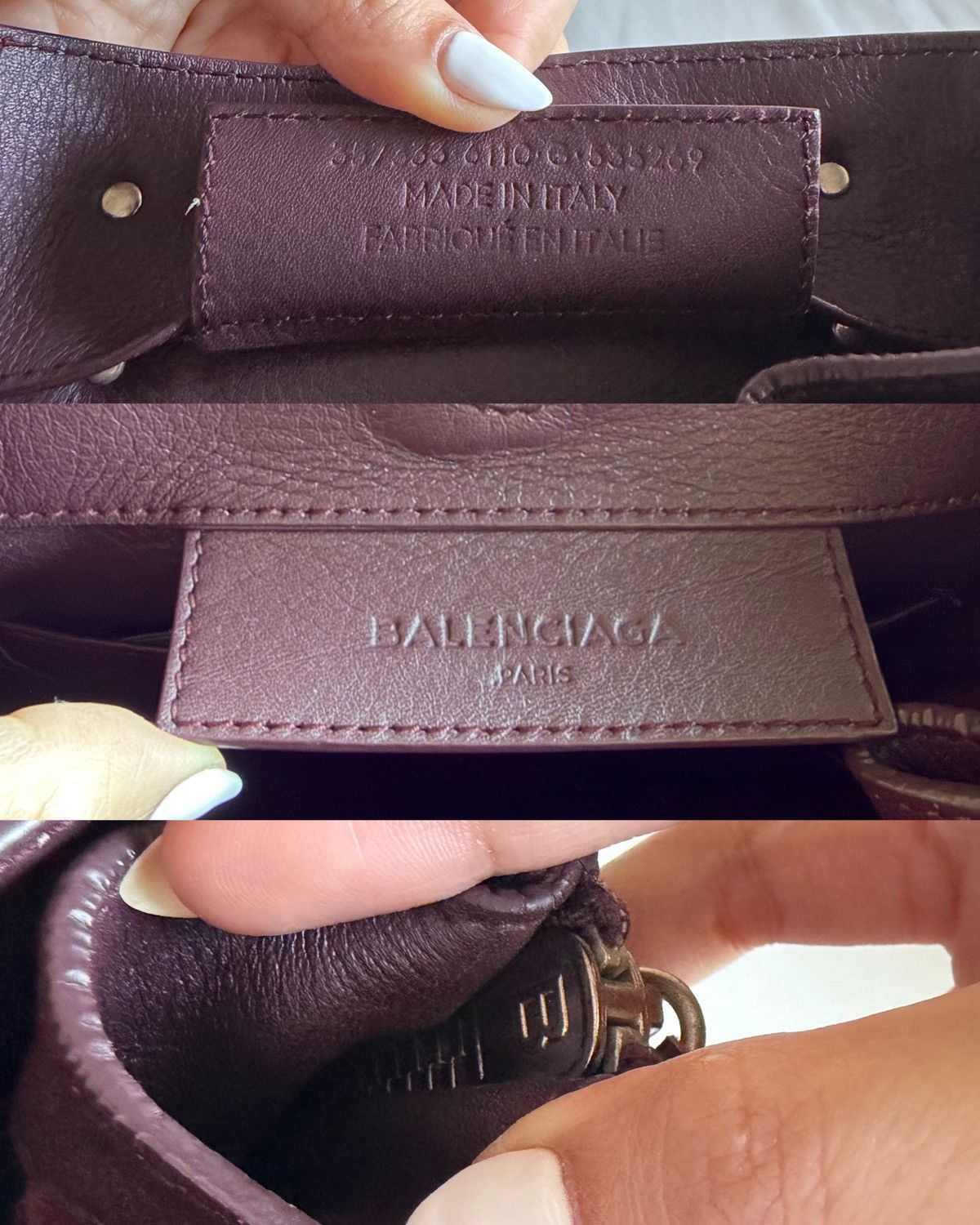 Balenciaga Authentic BALENCIAGA Mini Papier A4 Tote Burgundy Calfskin Size ONE SIZE - 12 Thumbnail
