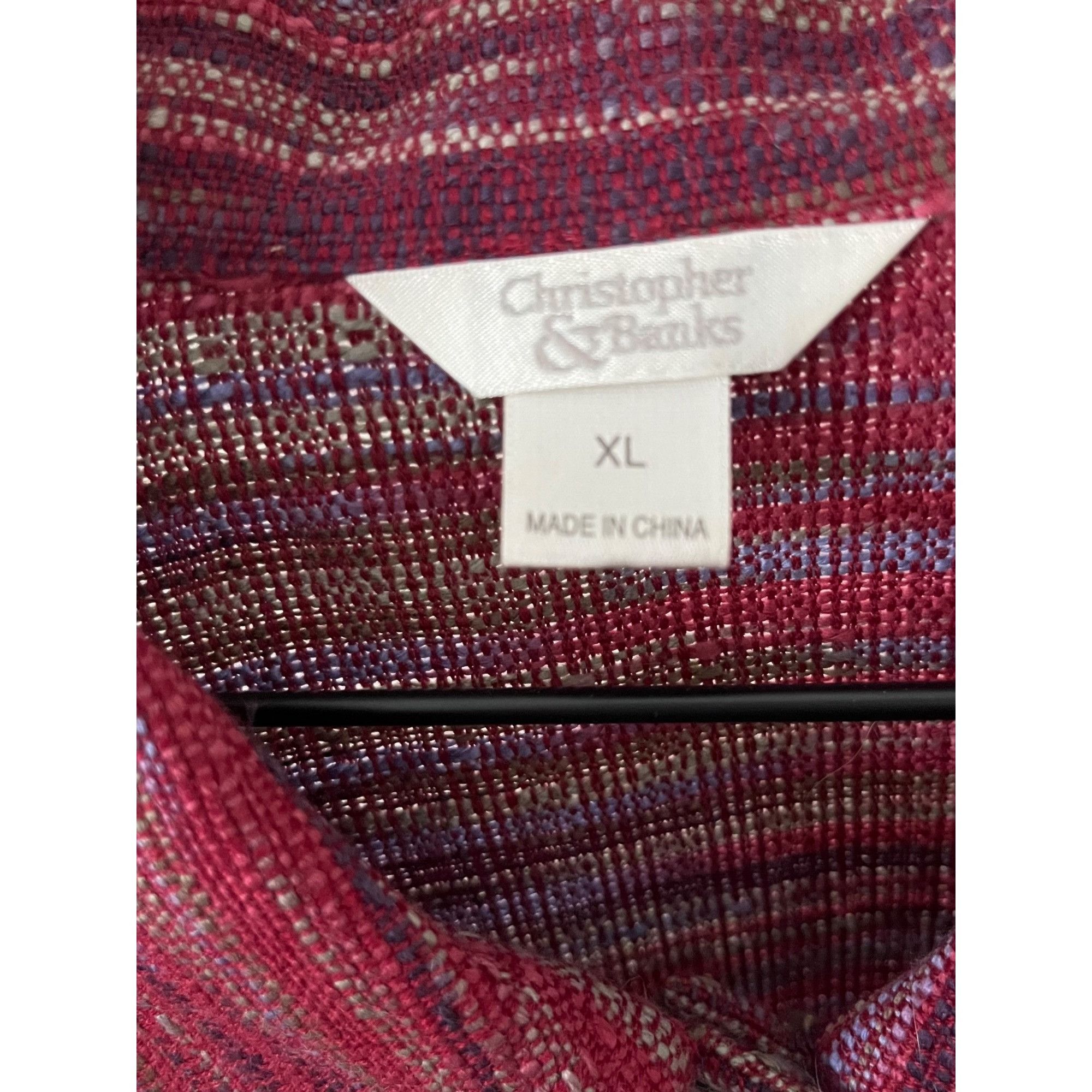 Other Christopher & Banks Womens Striped Button-Up Jacket Red & Pu Size XL / US 12-14 / IT 48-50 - 3 Thumbnail