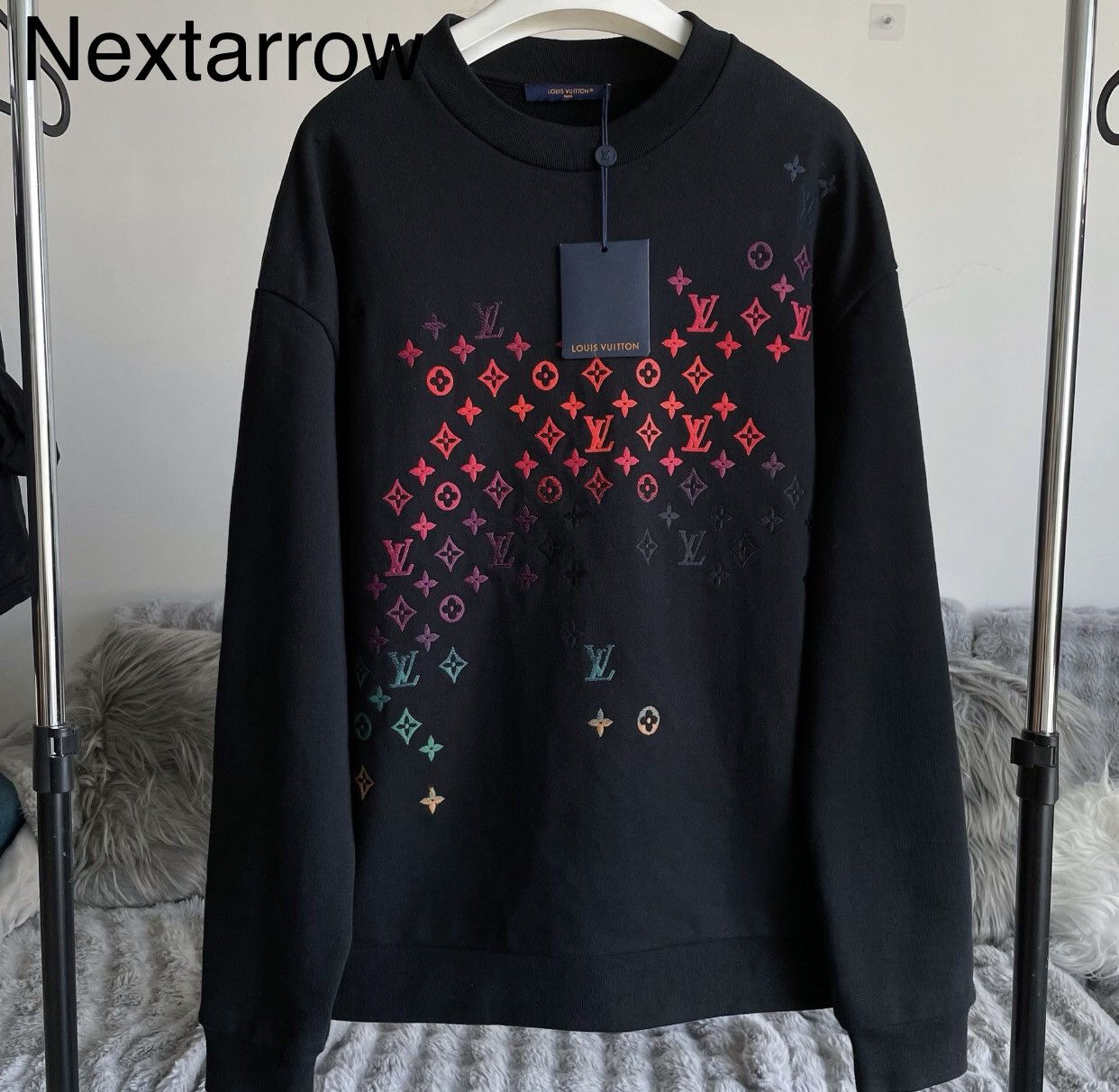 Louis Vuitton Louis Vuitton Lv ss24 new black colorful embroidery hoodie Size US L / EU 52-54 / 3 - 1 Thumbnail