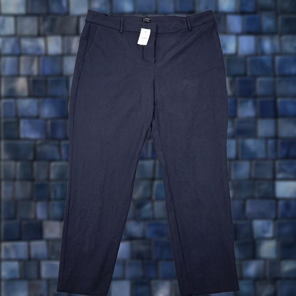 J.Crew J Crew Pants Womens 18 Navy Blue Twill Crop Stretch Dress Career Work Ruby New Size 40" / US 18 - 1 Thumbnail