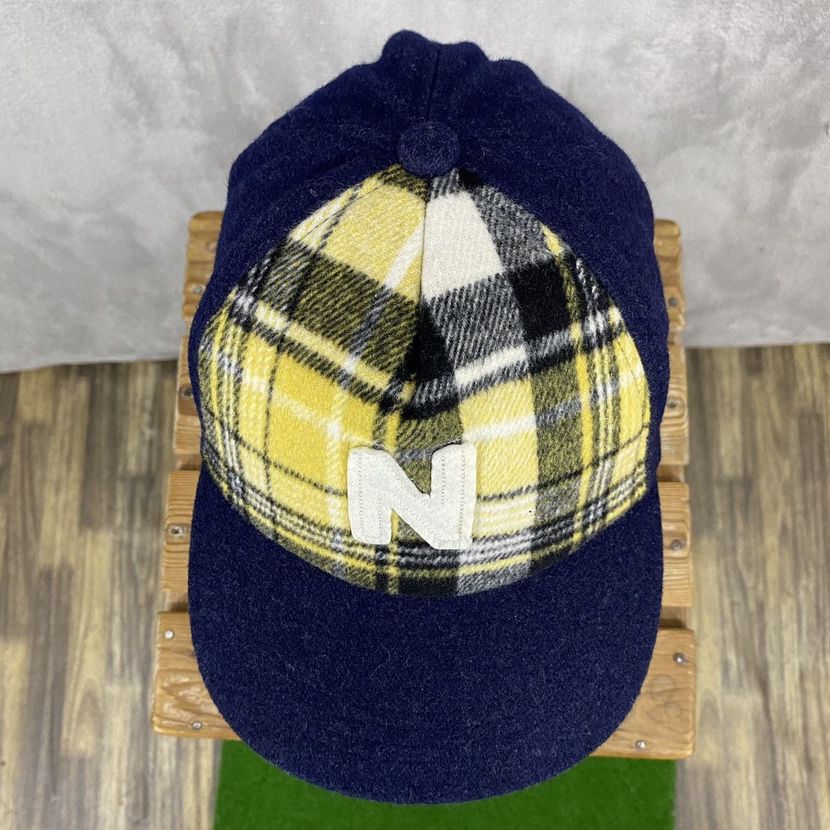 Ne-Net Ne-Net By Issey Miyake N Logo Wool Plaid Cap Hat Size ONE SIZE - 2 Thumbnail