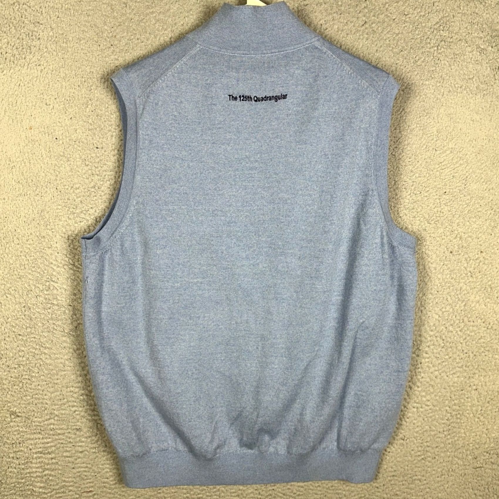 Vintage Fairway & Greene Baruffa Merino Wool Quarter Zip Sweater Vest Mens Large Blue Mock Neck Lined Embroidered Logo 1/4 Zip Vintage No Gart? Size US L / EU 52-54 / 3 - 2 Thumbnail
