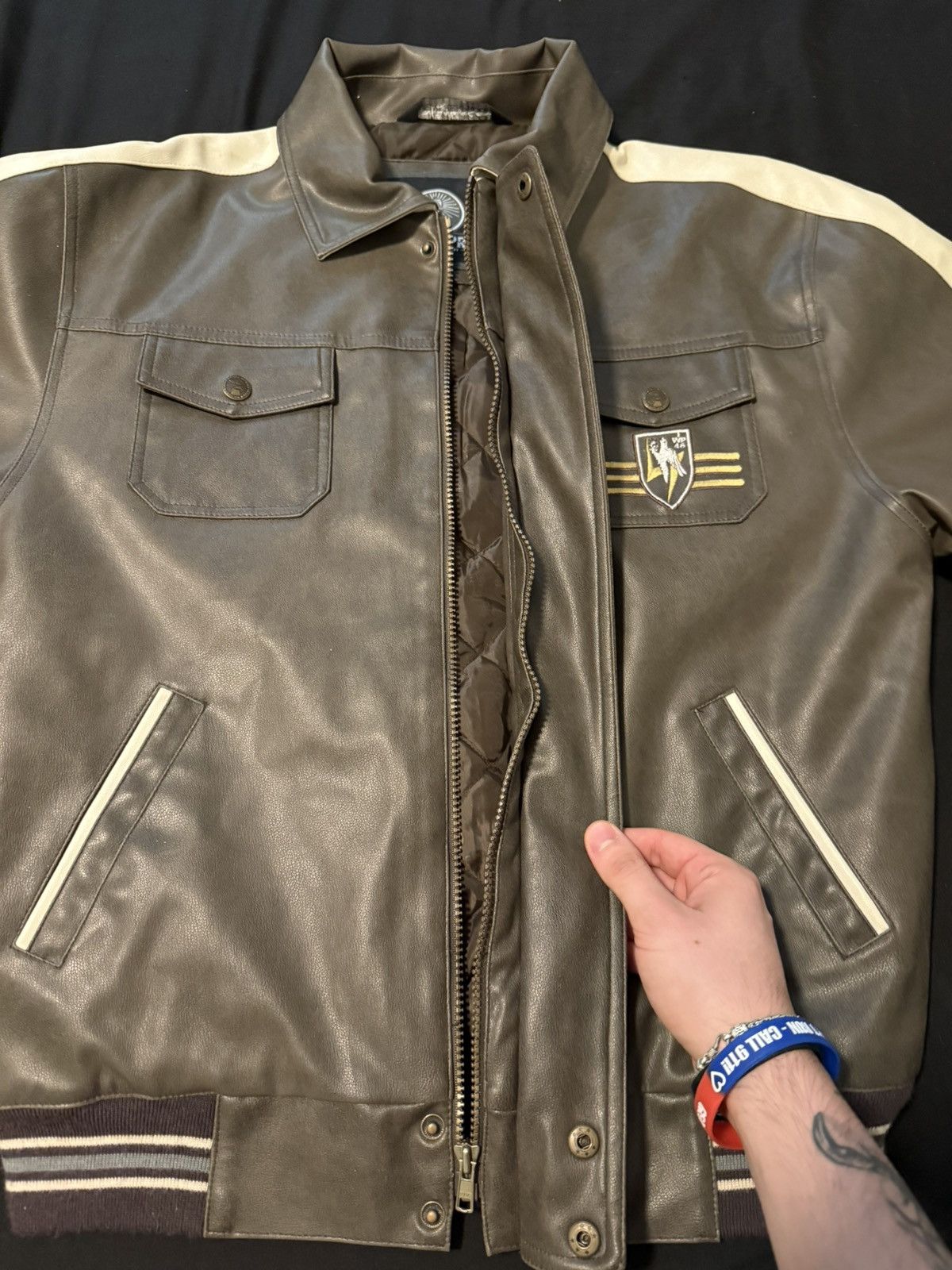 Japanese Brand × Vintage aviator brown leather jacket Size US XL / EU 56 / 4 - 3 Thumbnail