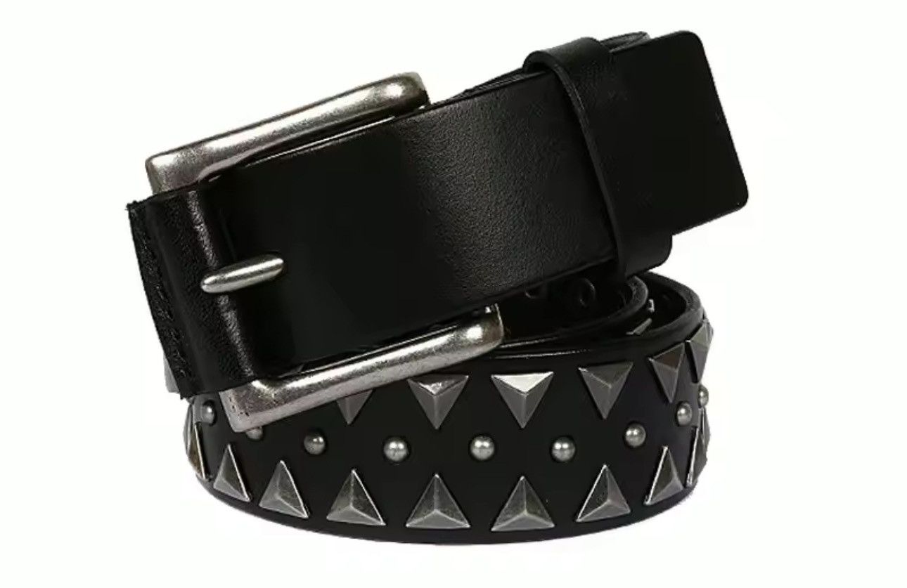 Leather × Other Heavy Metal Genuine Leather Rivert Punk Belt Size ONE SIZE - 3 Thumbnail