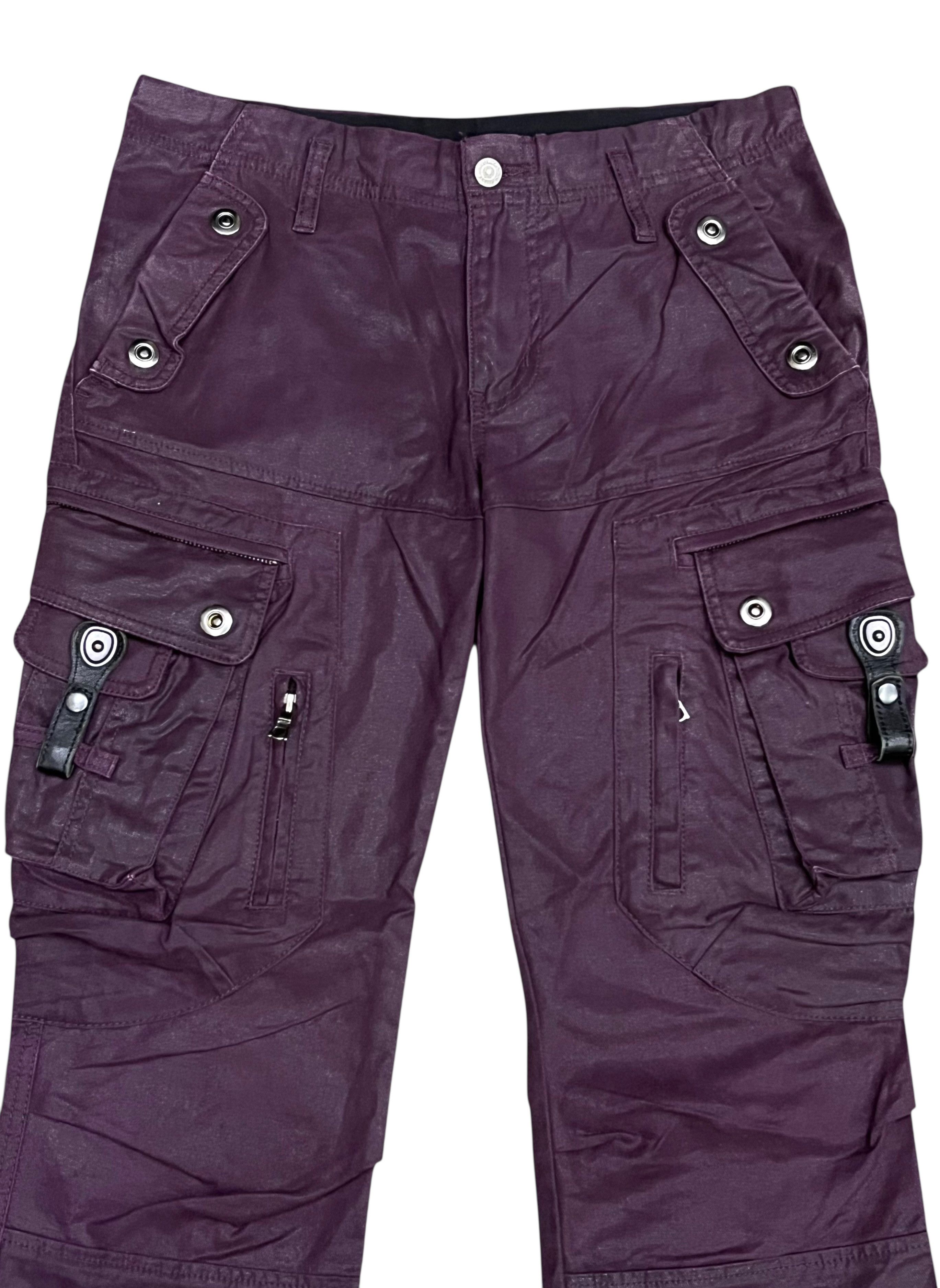 Tornado Mart Tornado Mart Waxed Cargo Flare Pants - Rare Japan Streetwear Size US 30 / EU 46 - 4 Thumbnail