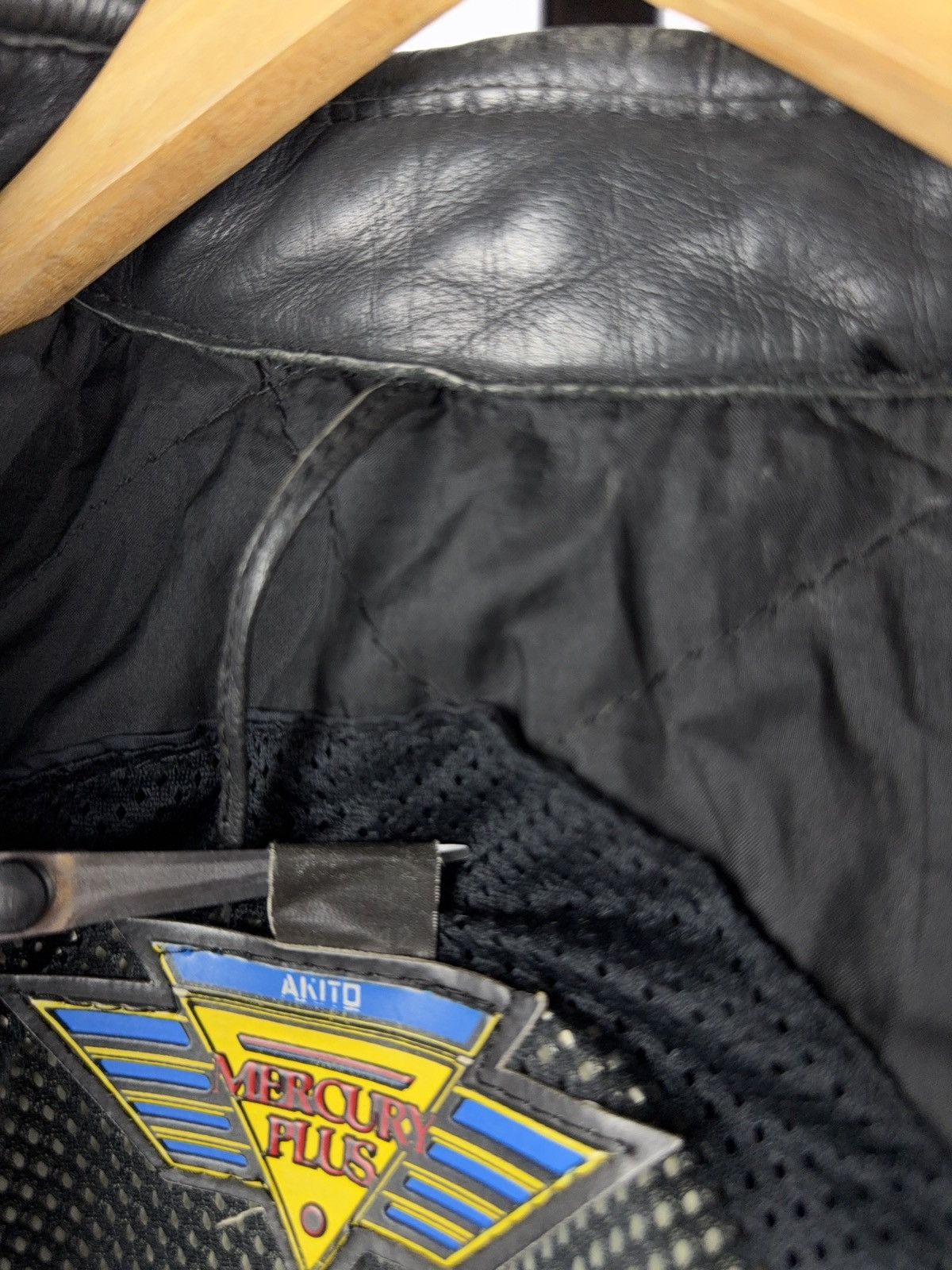 Leather Vntg 00s AKITO Heavy Leather Racing MOTO Bomber Jacket Punk Size US L / EU 52-54 / 3 - 24 Thumbnail