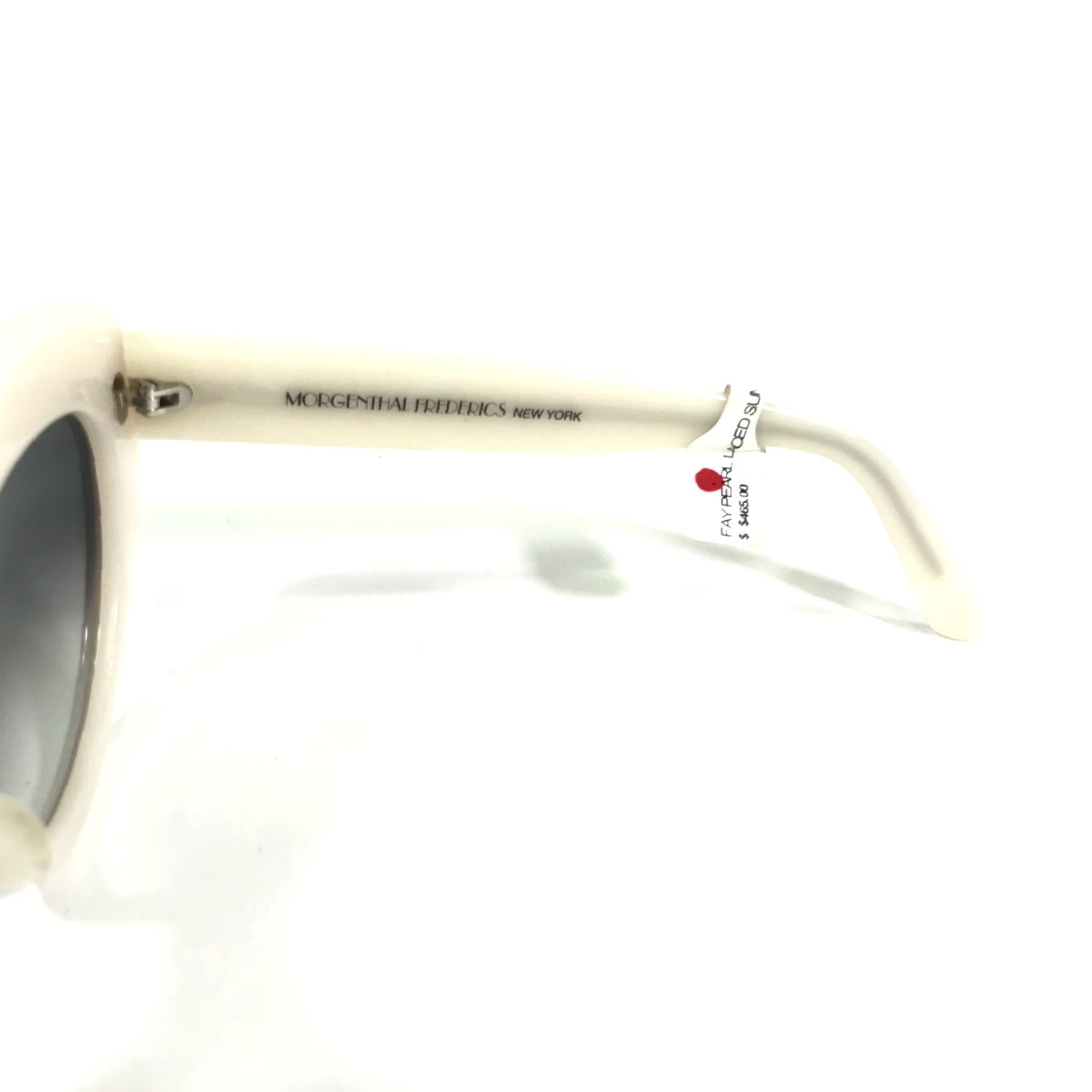 VINTAGE Morgenthal Frederics Cat Eye Sunglasses Women Adult Medium White Oversized Blue Gradient Lenses 90s