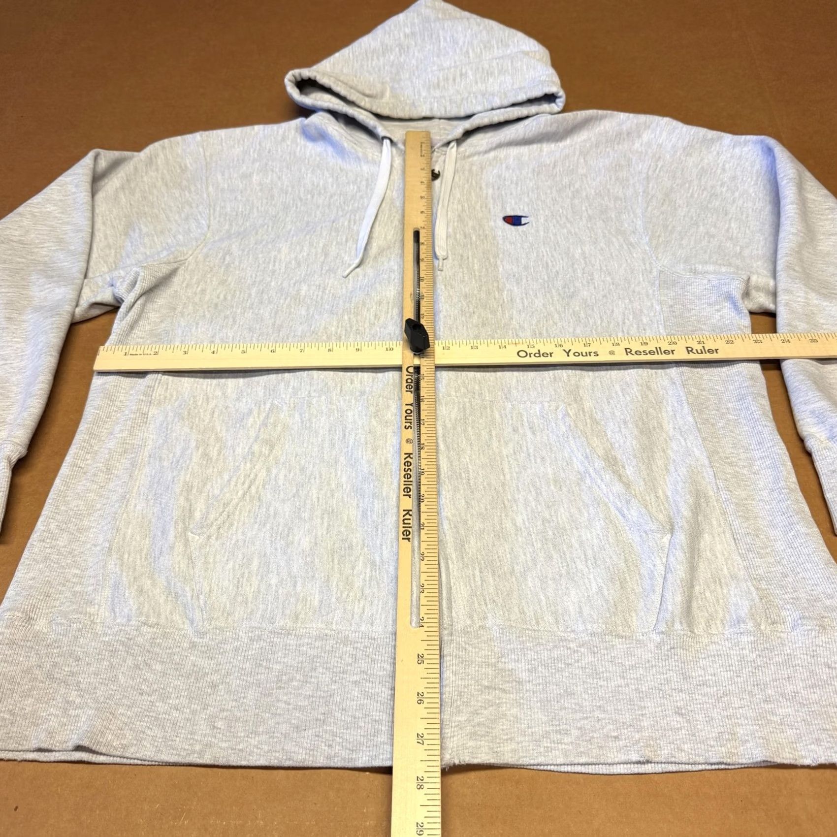 Champion Champion Hoodie Mens XL Gray Full Zip Knit Fleece Sweatshirt Embroidered Logo Size US XL / EU 56 / 4 - 7 Thumbnail