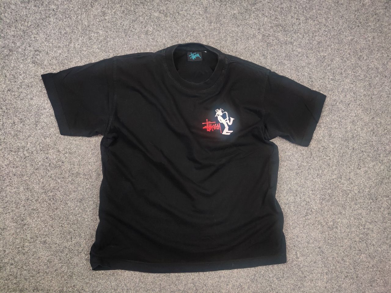 Stussy Rare Vintage 90's Stussy T-shirt Logo Jazz Shadow Man Tee Size US S / EU 44-46 / 1 - 7 Thumbnail