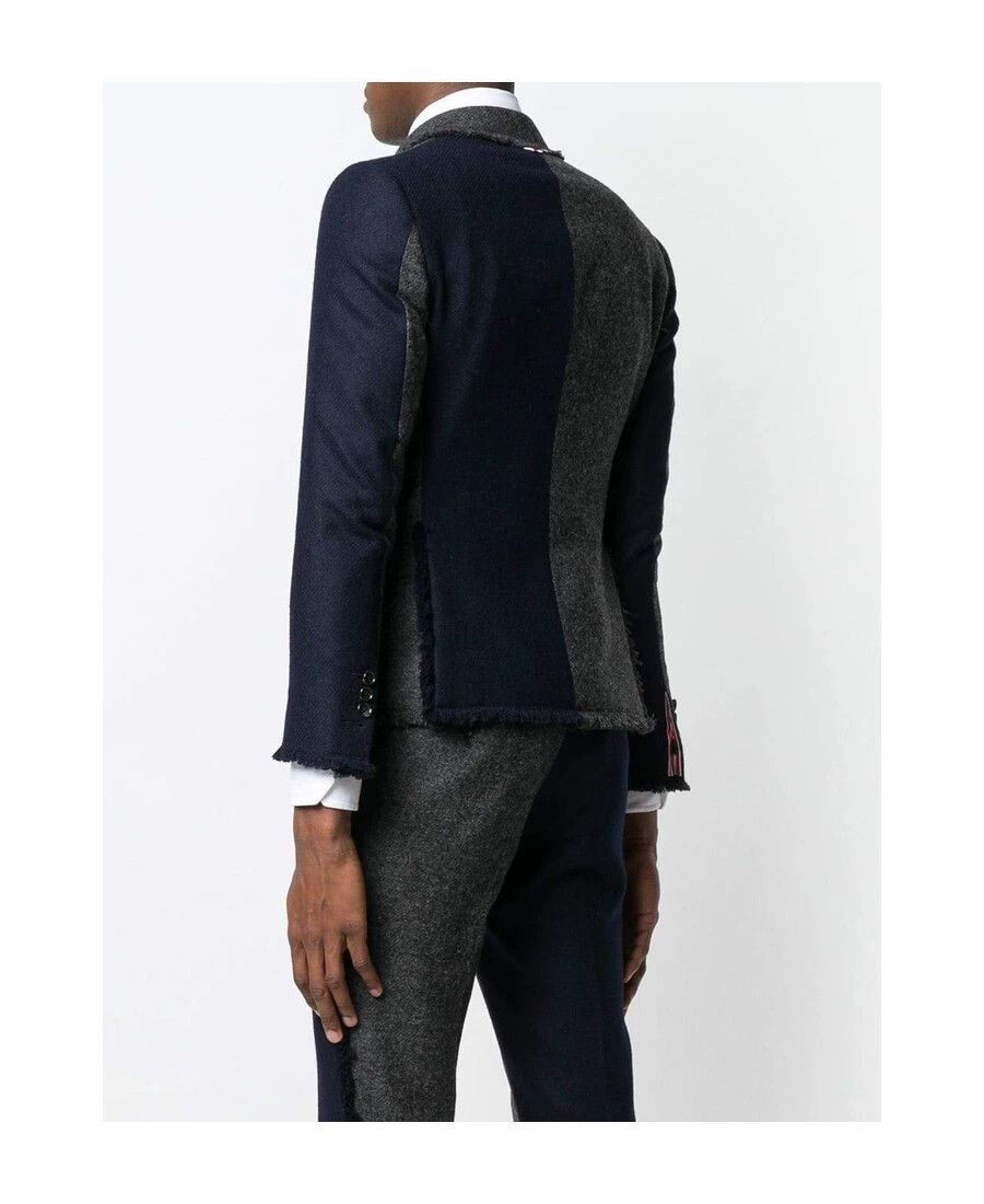 Thom Browne TB SS Charcoal & Navy Colorblock Slim Suit Jacket Size US M / EU 48-50 / 2 - 9 Thumbnail