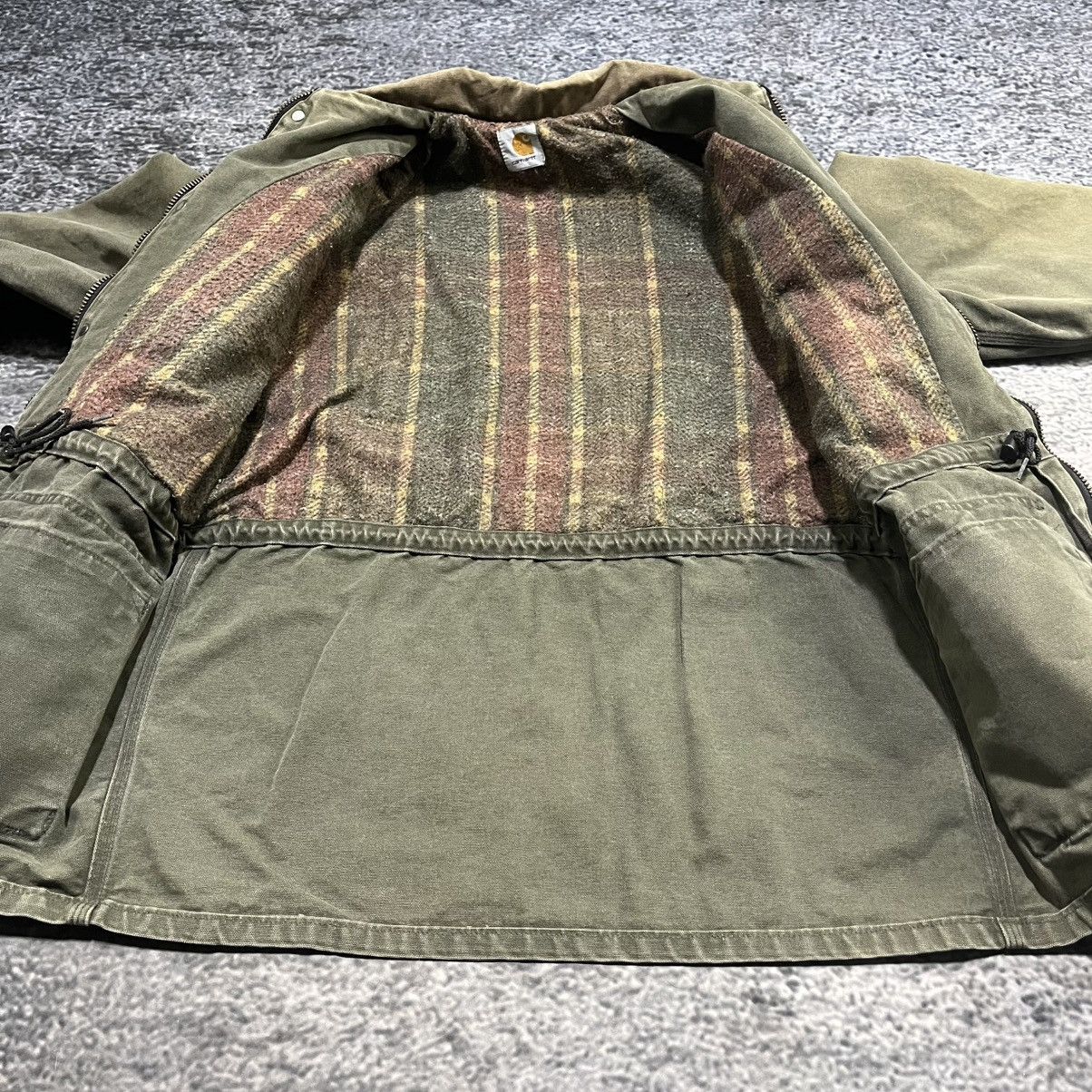 Carhartt Vintage 90s Carhartt Jacket Parka Blanket Lined Green Faded Size US L / EU 52-54 / 3 - 7 Thumbnail