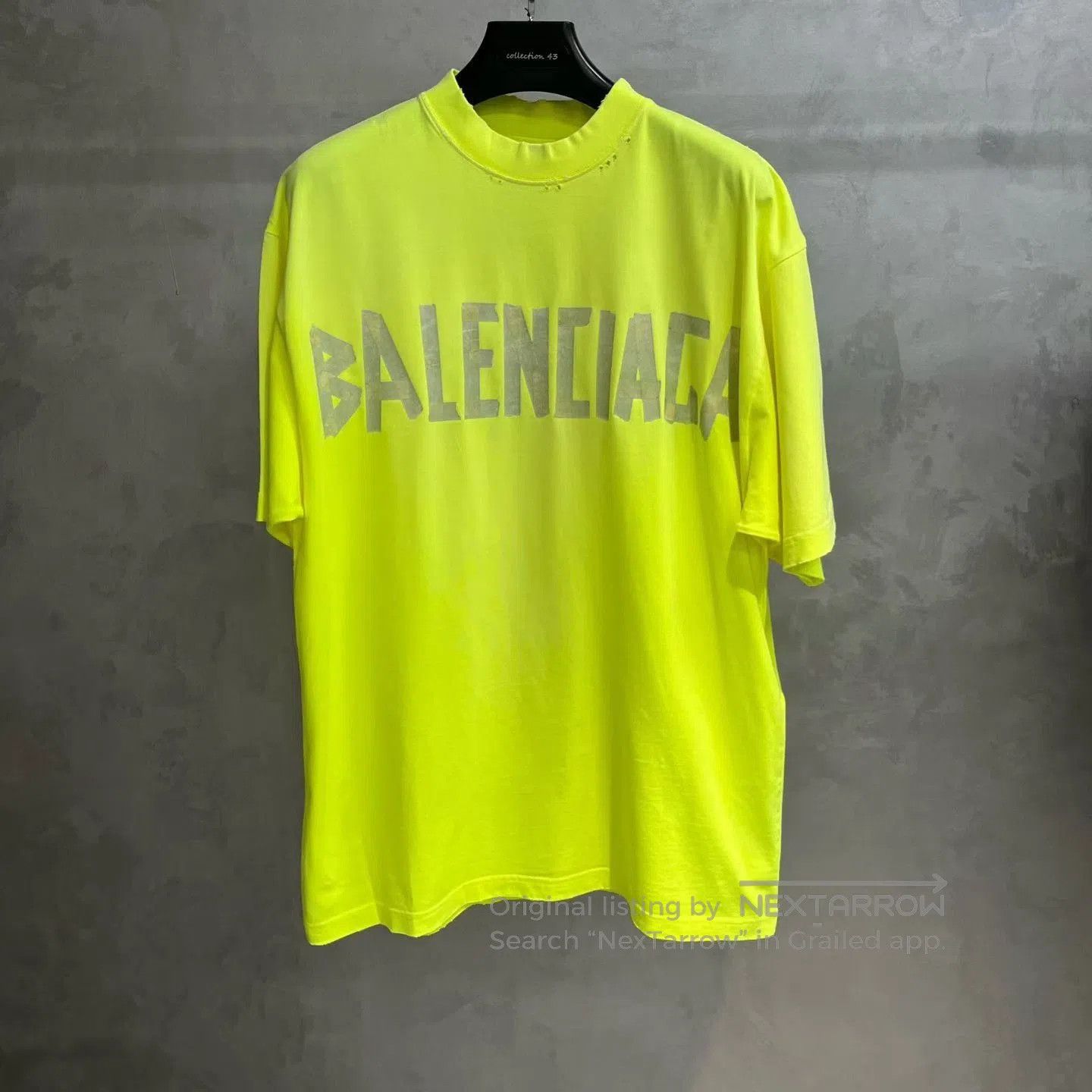 Balenciaga Balenciaga Washed Yellow Logo Print T. Size US M / EU 48-50 / 2 - 1 Thumbnail