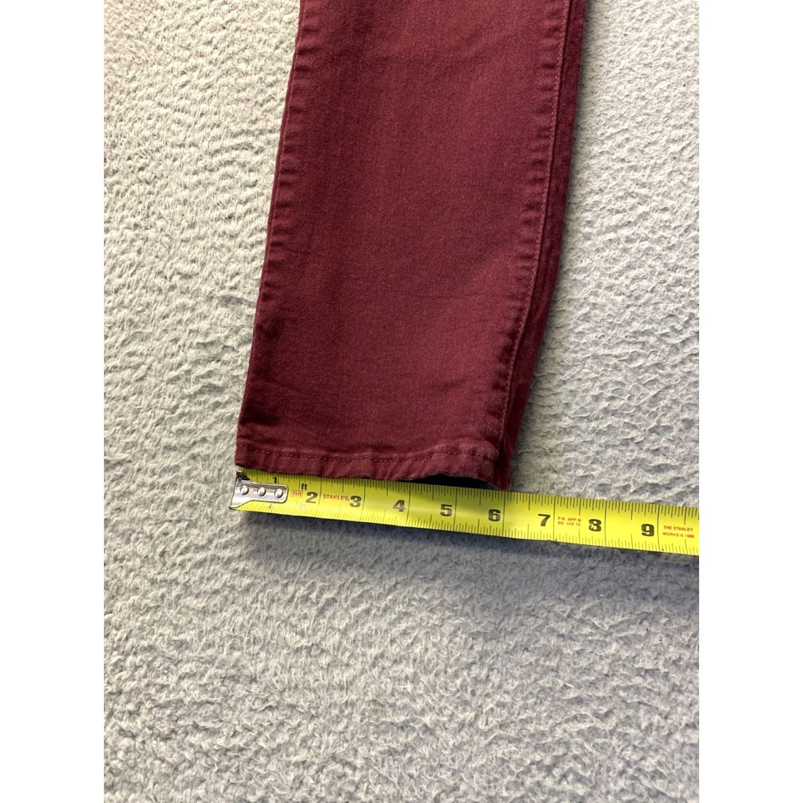 Levi's Levi’s Women’s 12 Straight Burgundy Denim Pants /0908 Size 24" / US 00 / IT 34 - 6 Thumbnail