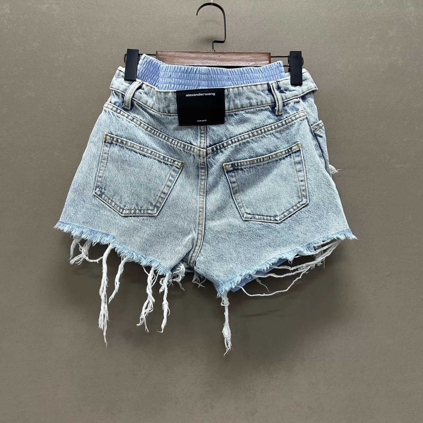Alexander McQueen Alexander Wang Light Blue Washed Distressed Fringe Denim Size 25" / US 0 / IT 36 - 2 Thumbnail