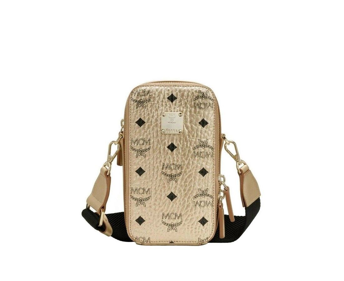 MCM Women's Berlin Gold Visetos Crossbody Camera Bag Size ONE SIZE - 1 Thumbnail