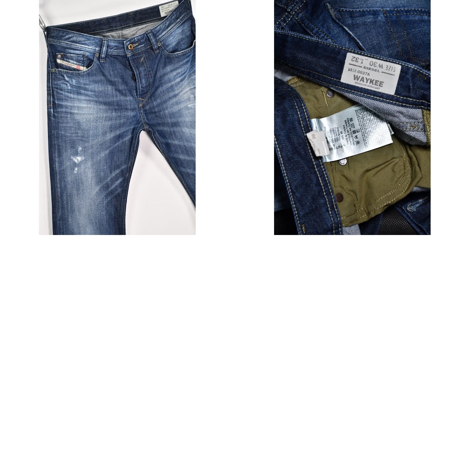 Diesel DIESEL Waykee 0837A Regular Straight Jeans Men Blue W30 L32 Size US 30 / EU 46 - 8 Thumbnail